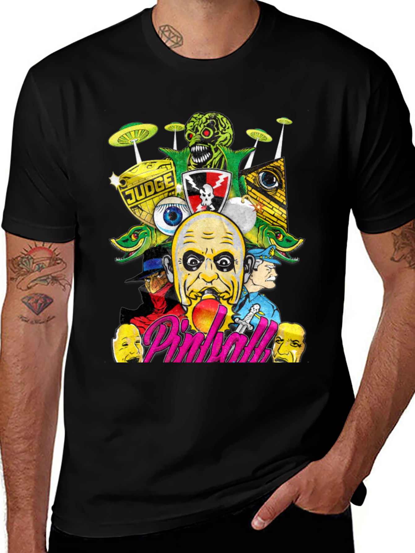 Horror Pinball Black T-Shirt
