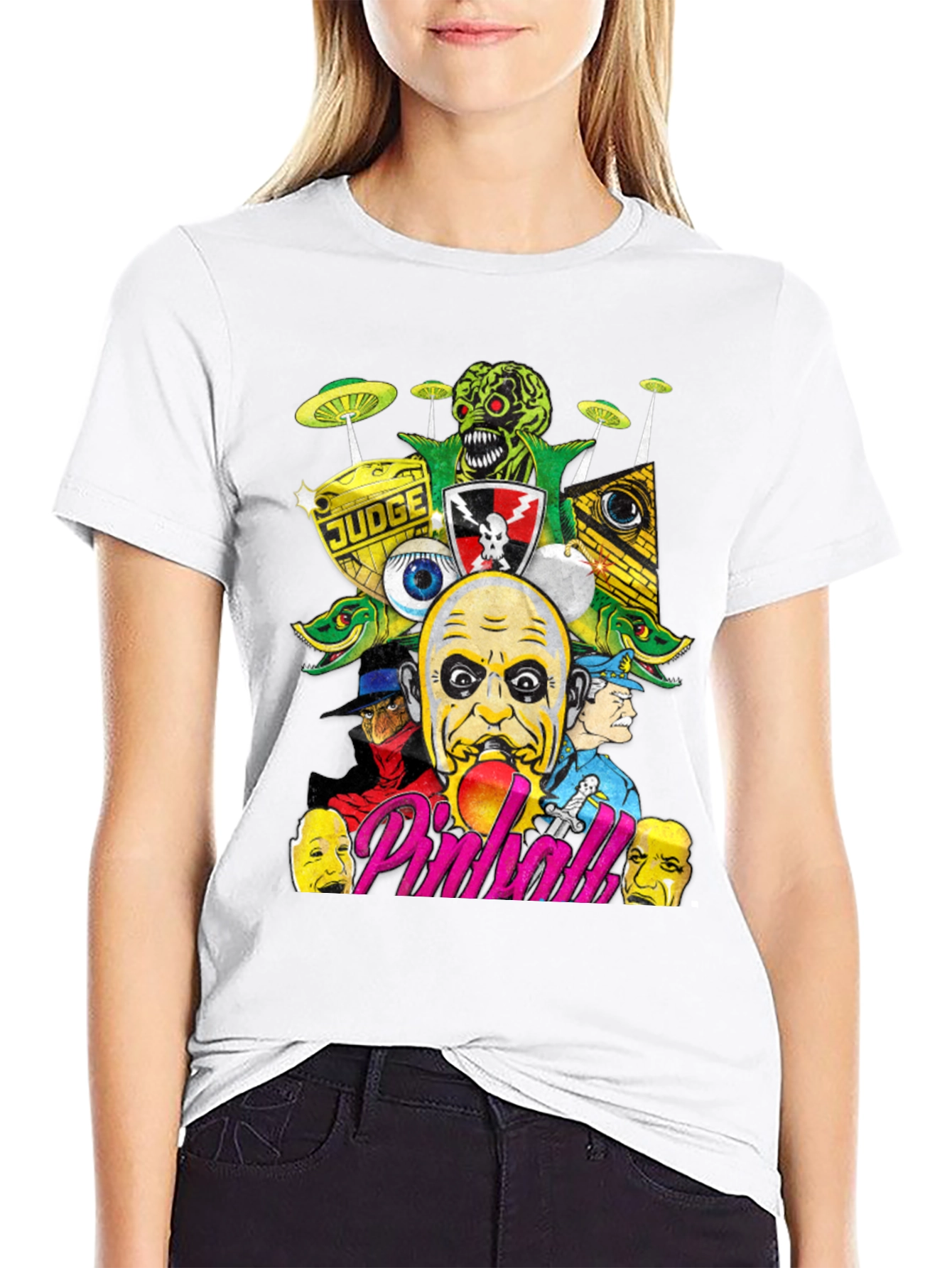 Horror Pinball Black T-Shirt