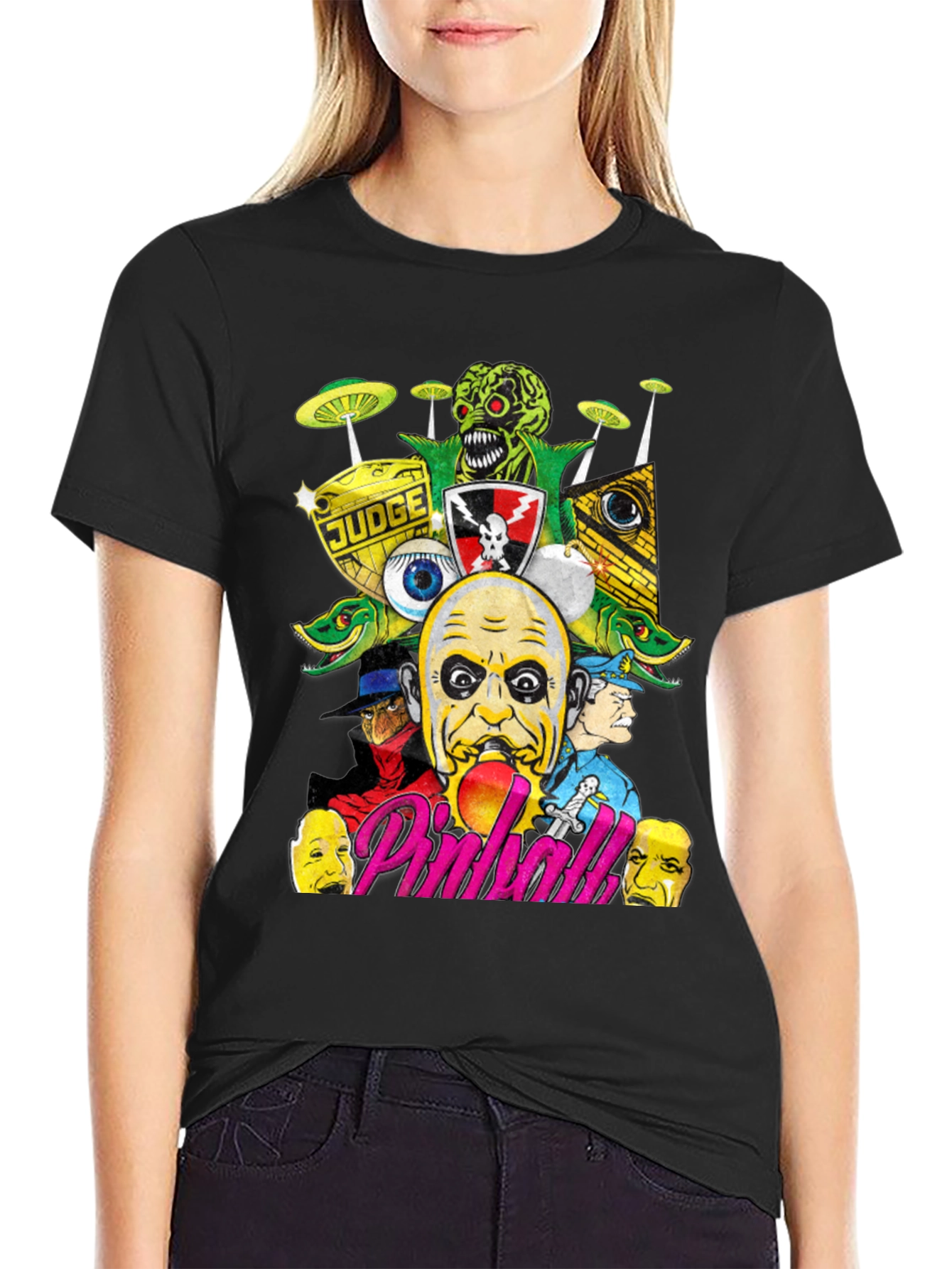 Horror Pinball Black T-Shirt