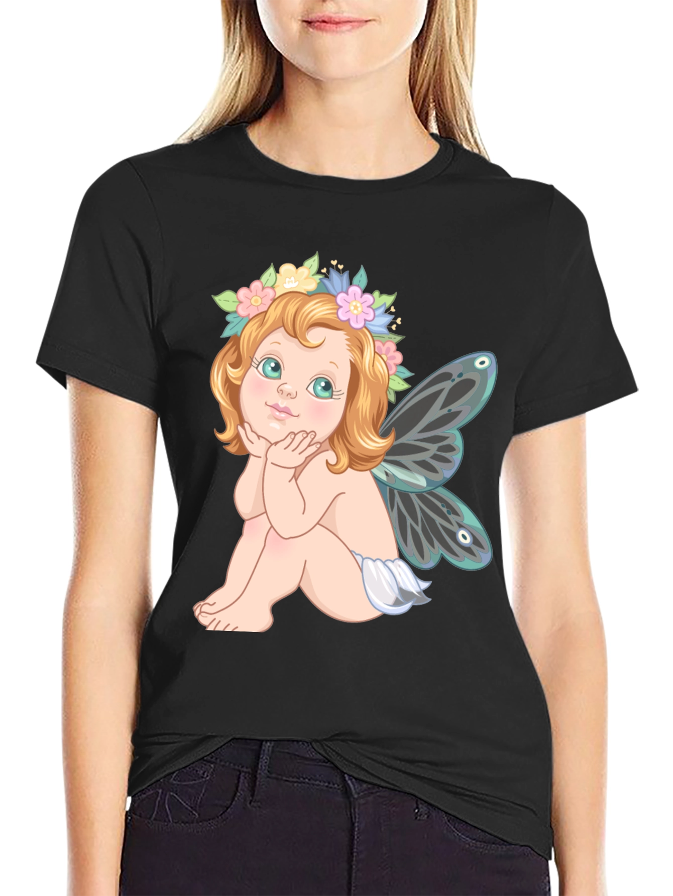 Fairy Graphic Black T-Shirt