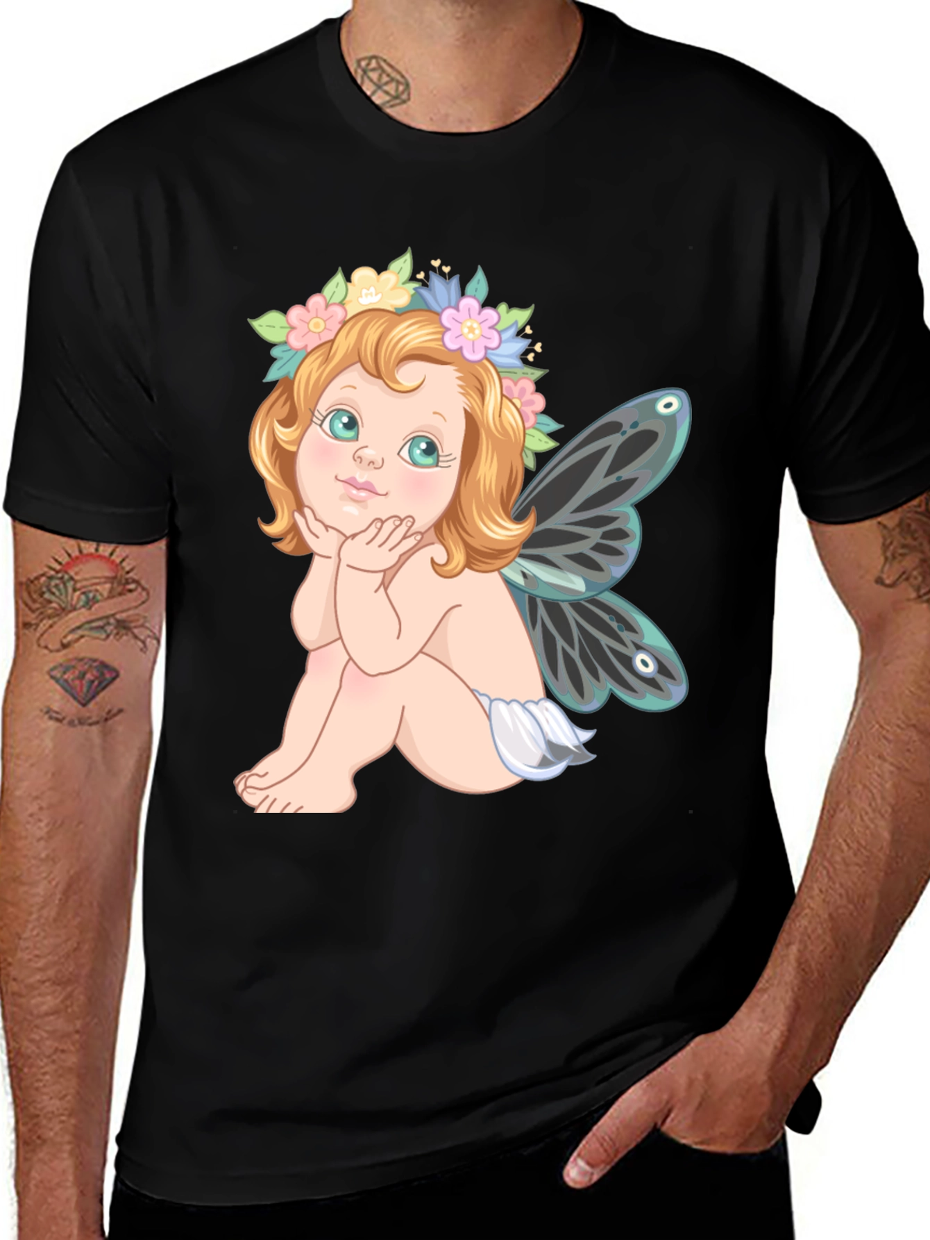 Fairy Graphic Black T-Shirt