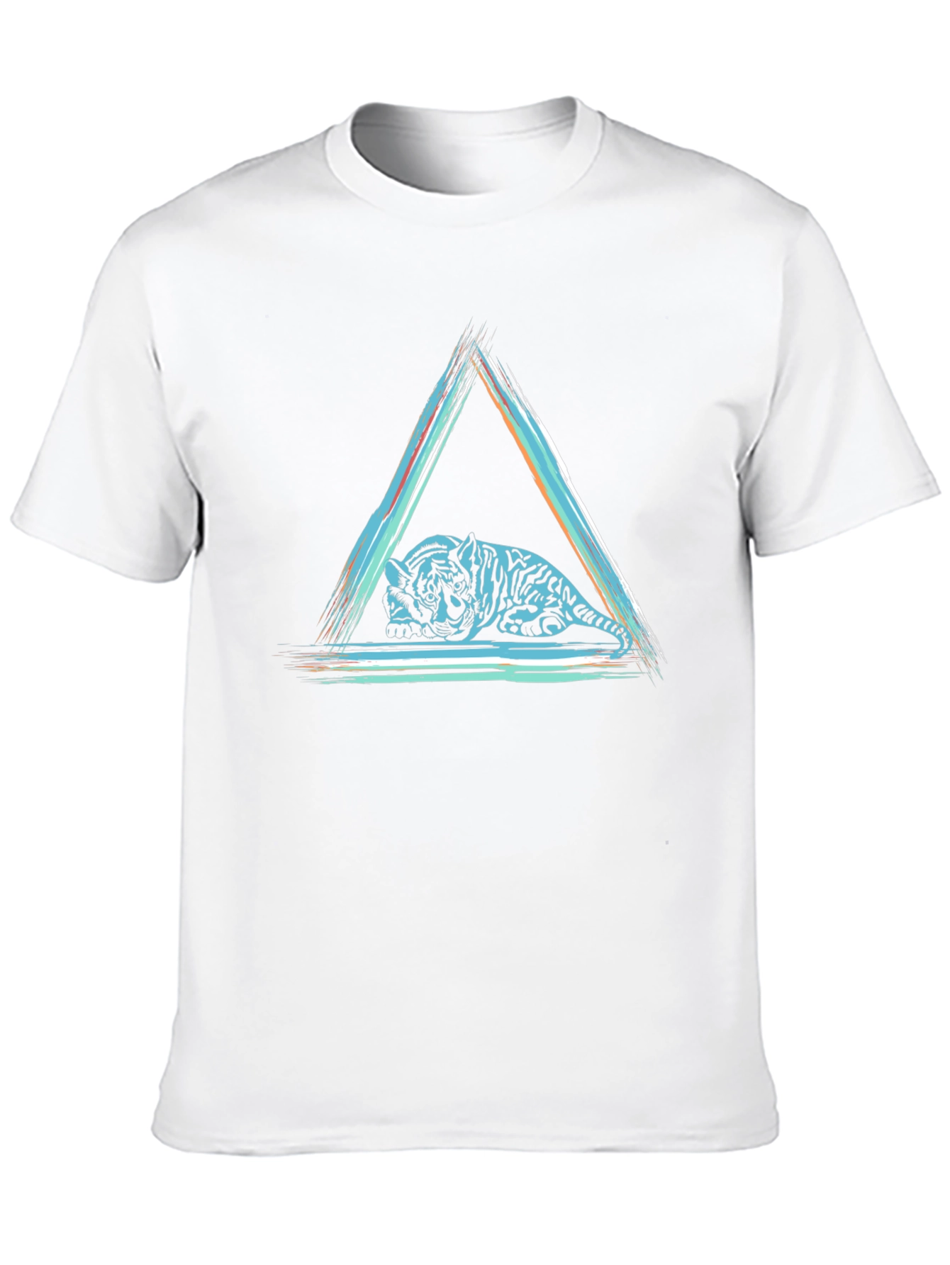 Triangle Tiger Graphic Tee - Cool Casual Style