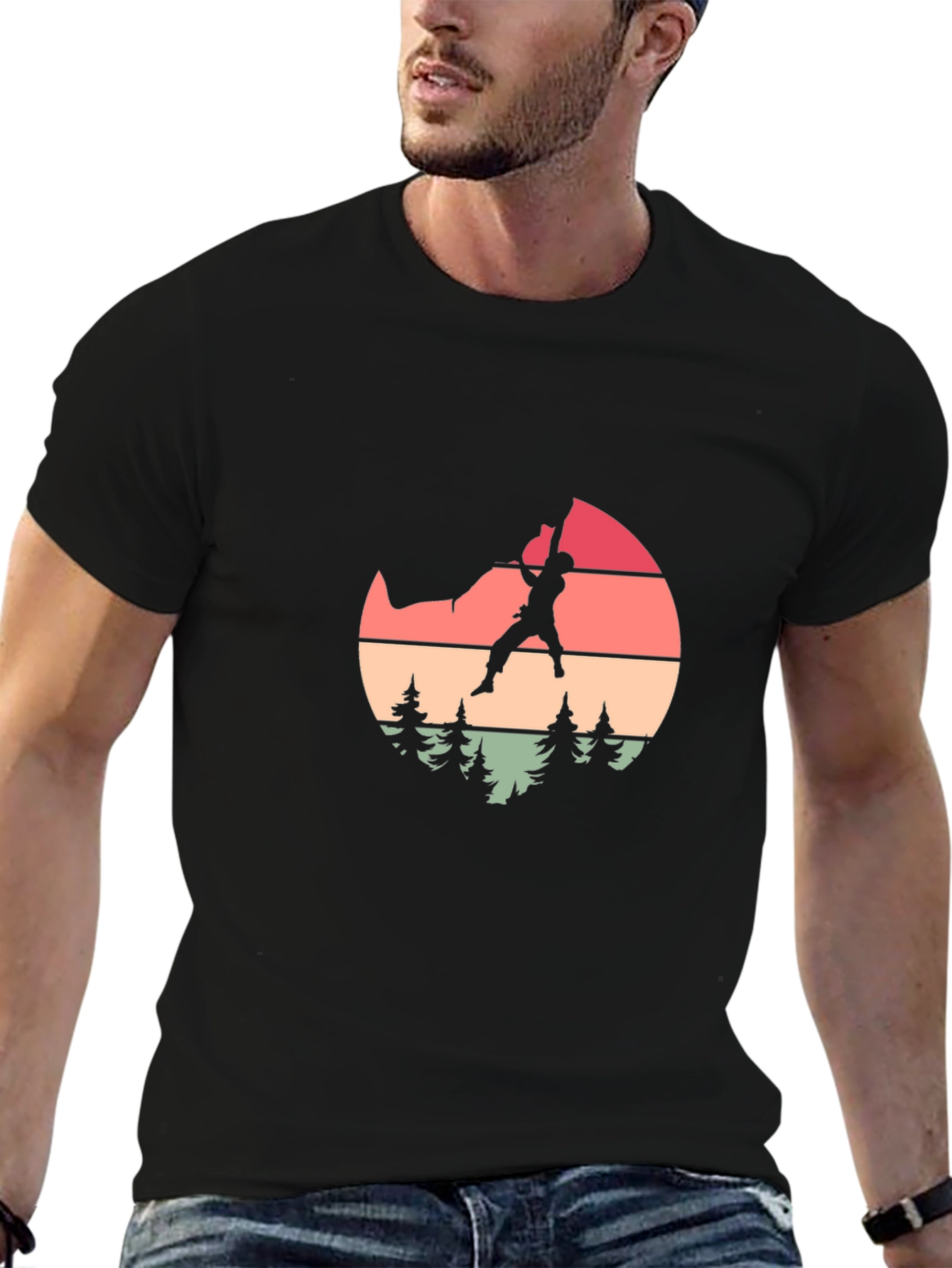 Retro Climber Graphic Tee - Nature Inspired Design