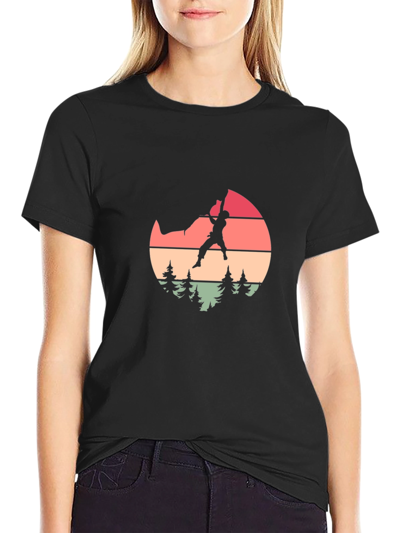 Retro Climber Graphic Tee - Nature Inspired Design