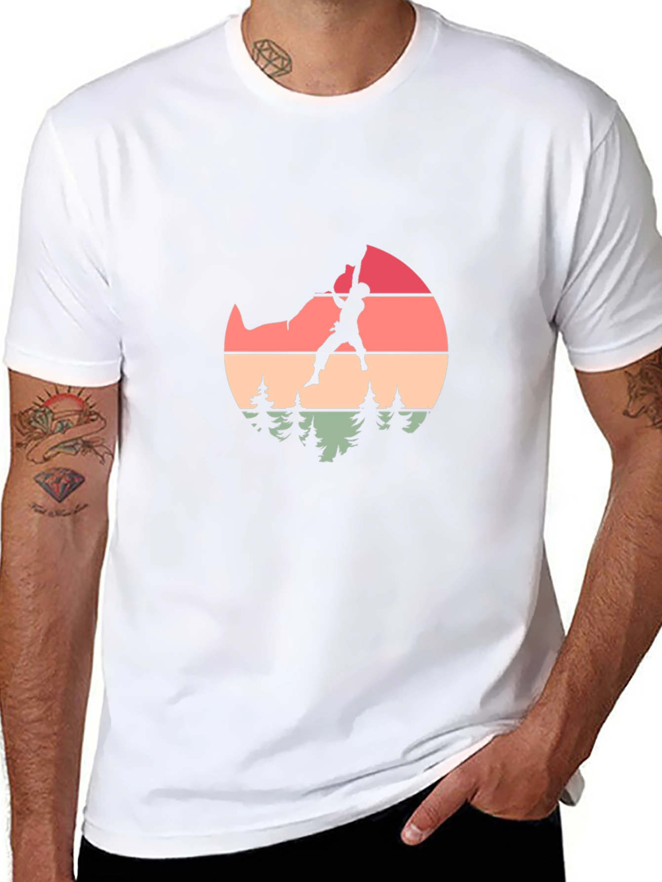 Retro Climber Graphic Tee - Nature Inspired Design