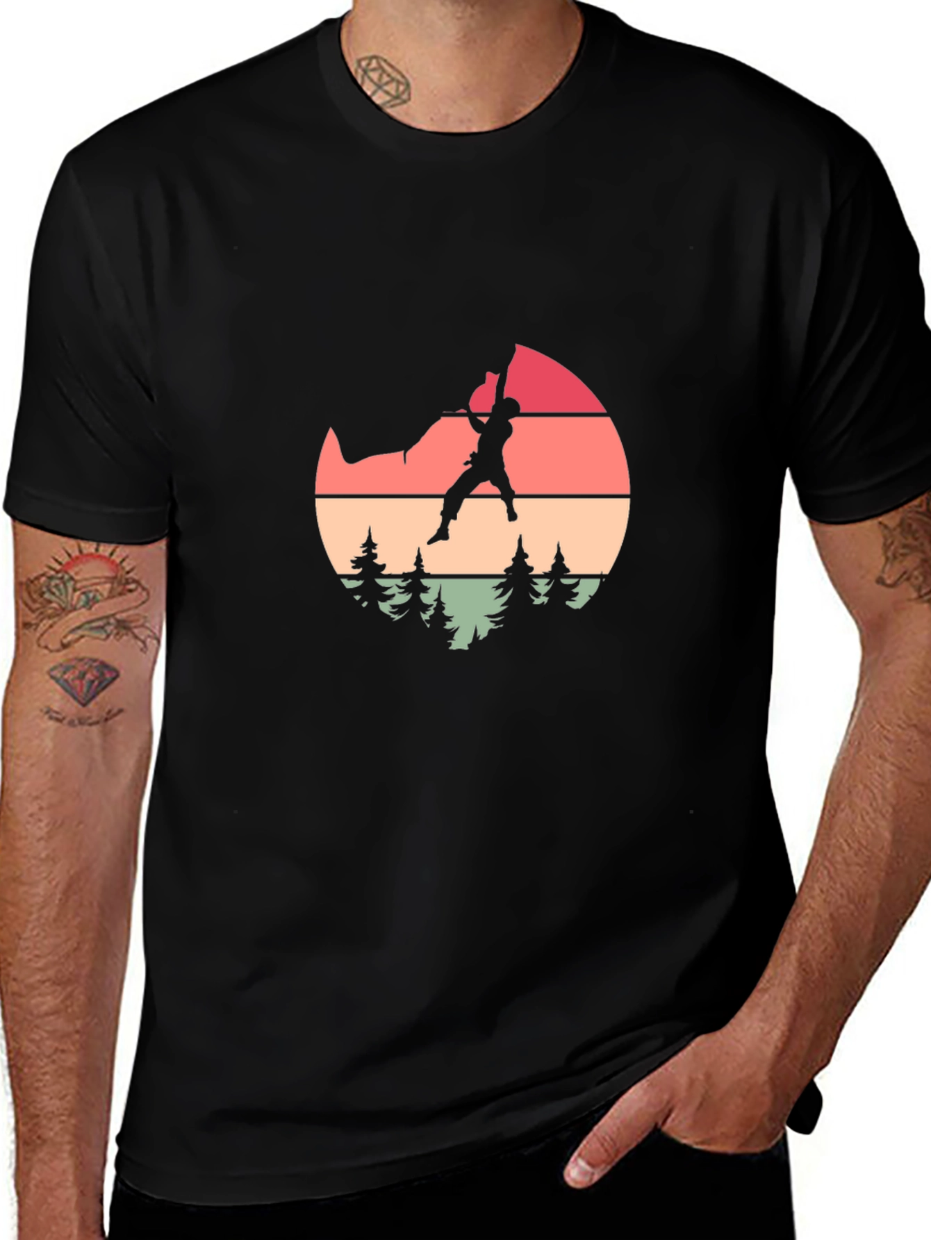 Retro Climber Graphic Tee - Nature Inspired Design