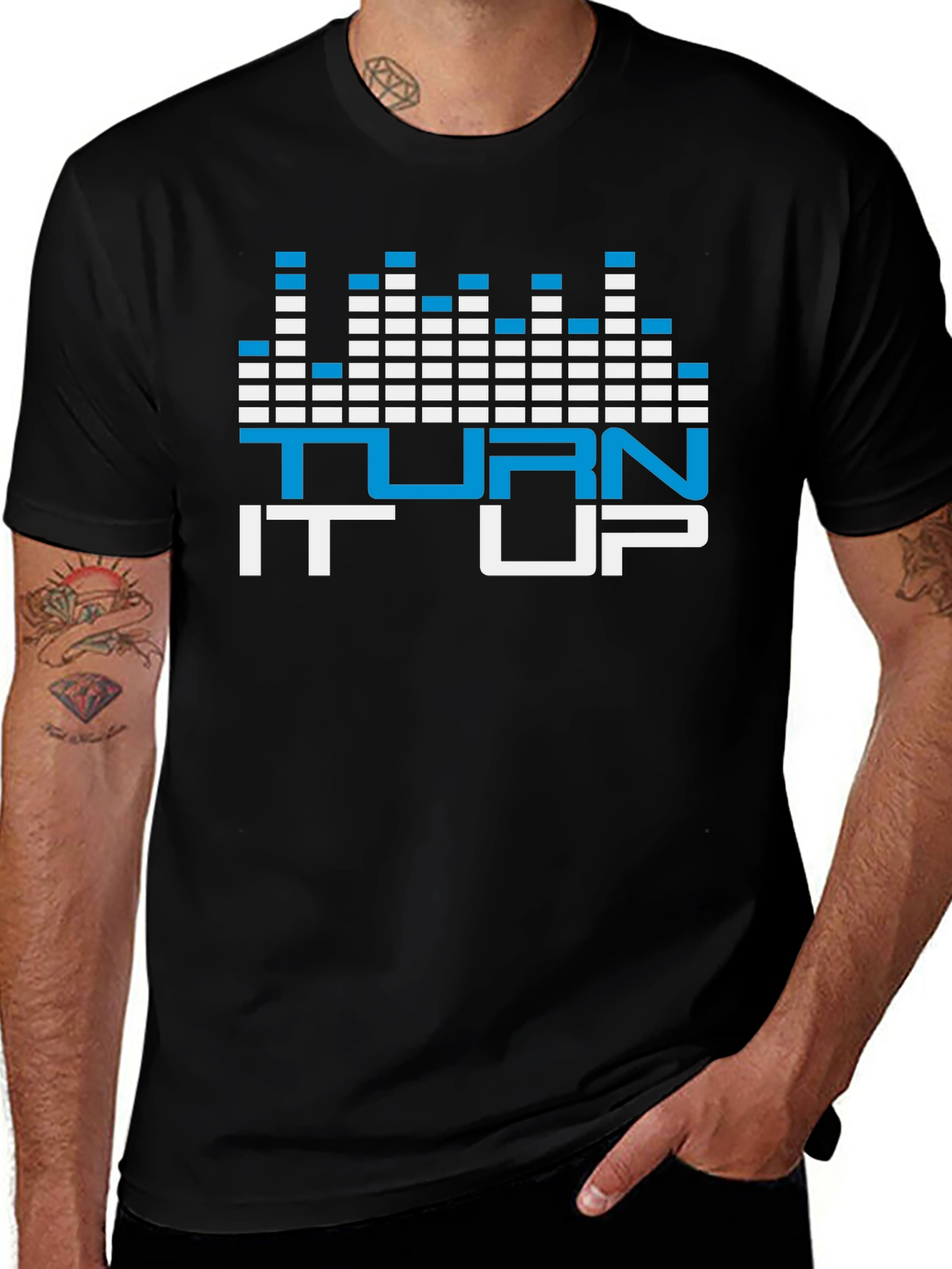 Turn it Up Graphic Tee - Black Casual Shirt