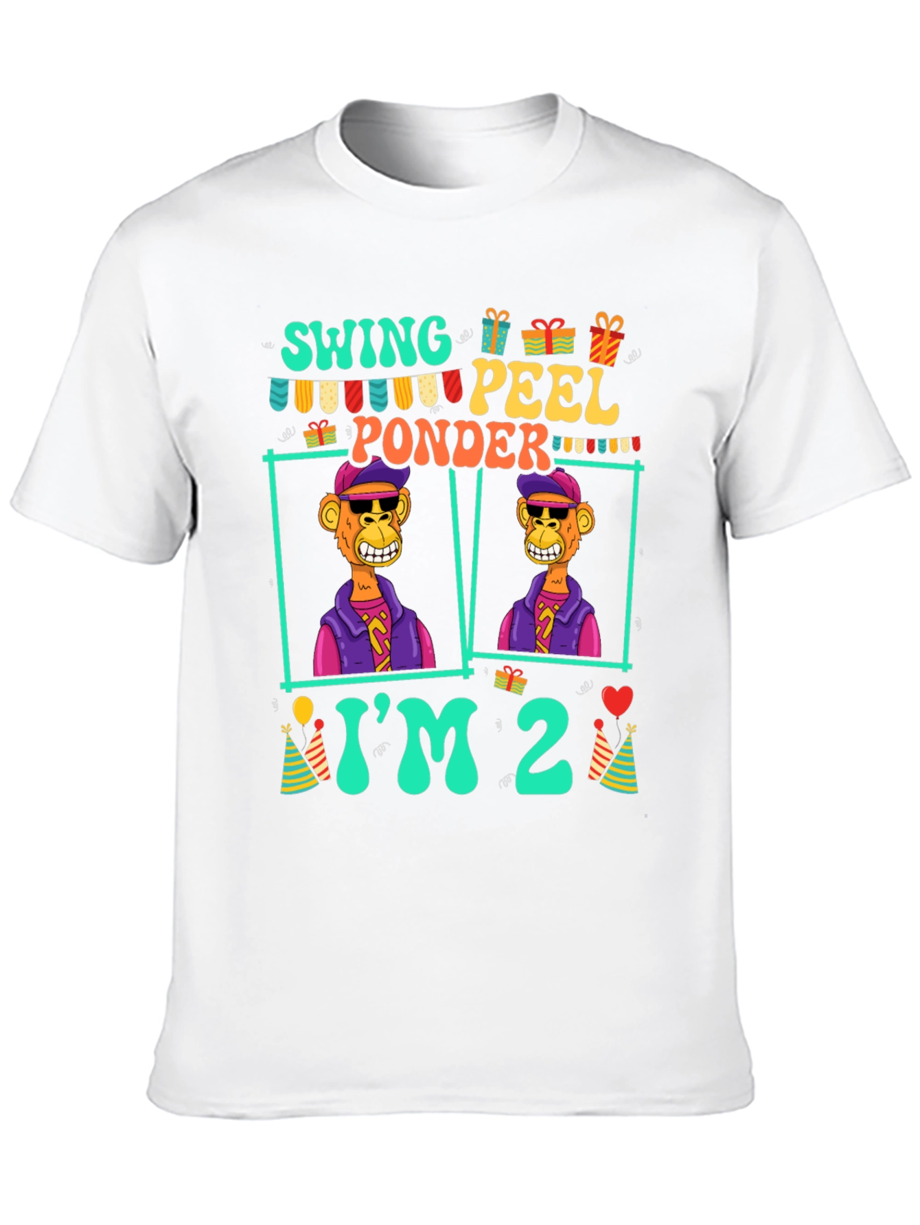 Birthday Monkey T-Shirt - Im 2!