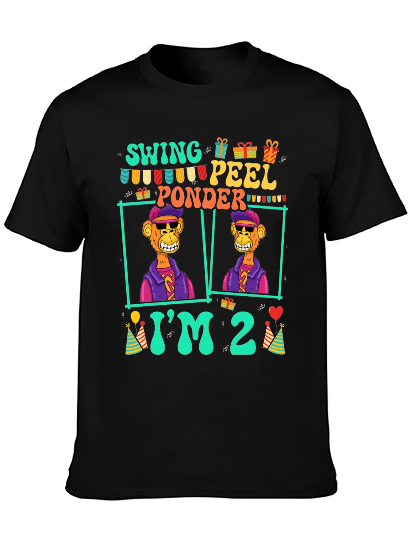 Birthday Monkey T-Shirt - Im 2!