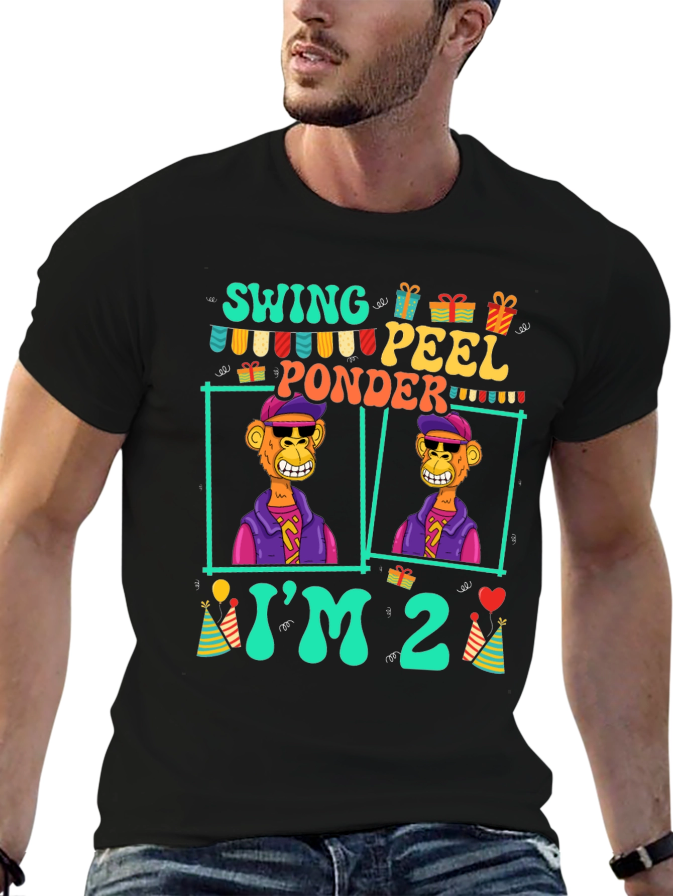 Birthday Monkey T-Shirt - Im 2!