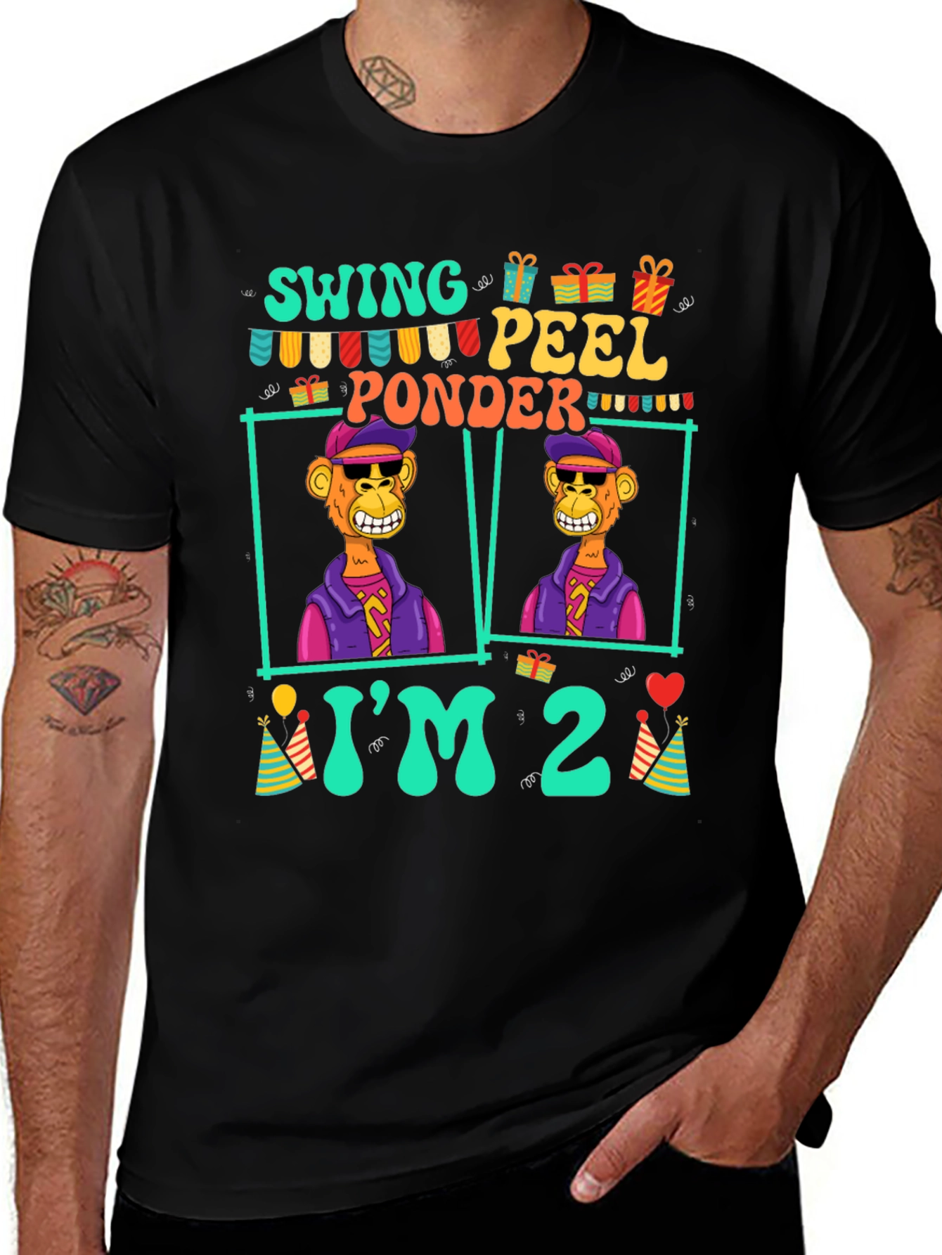Birthday Monkey T-Shirt - Im 2!