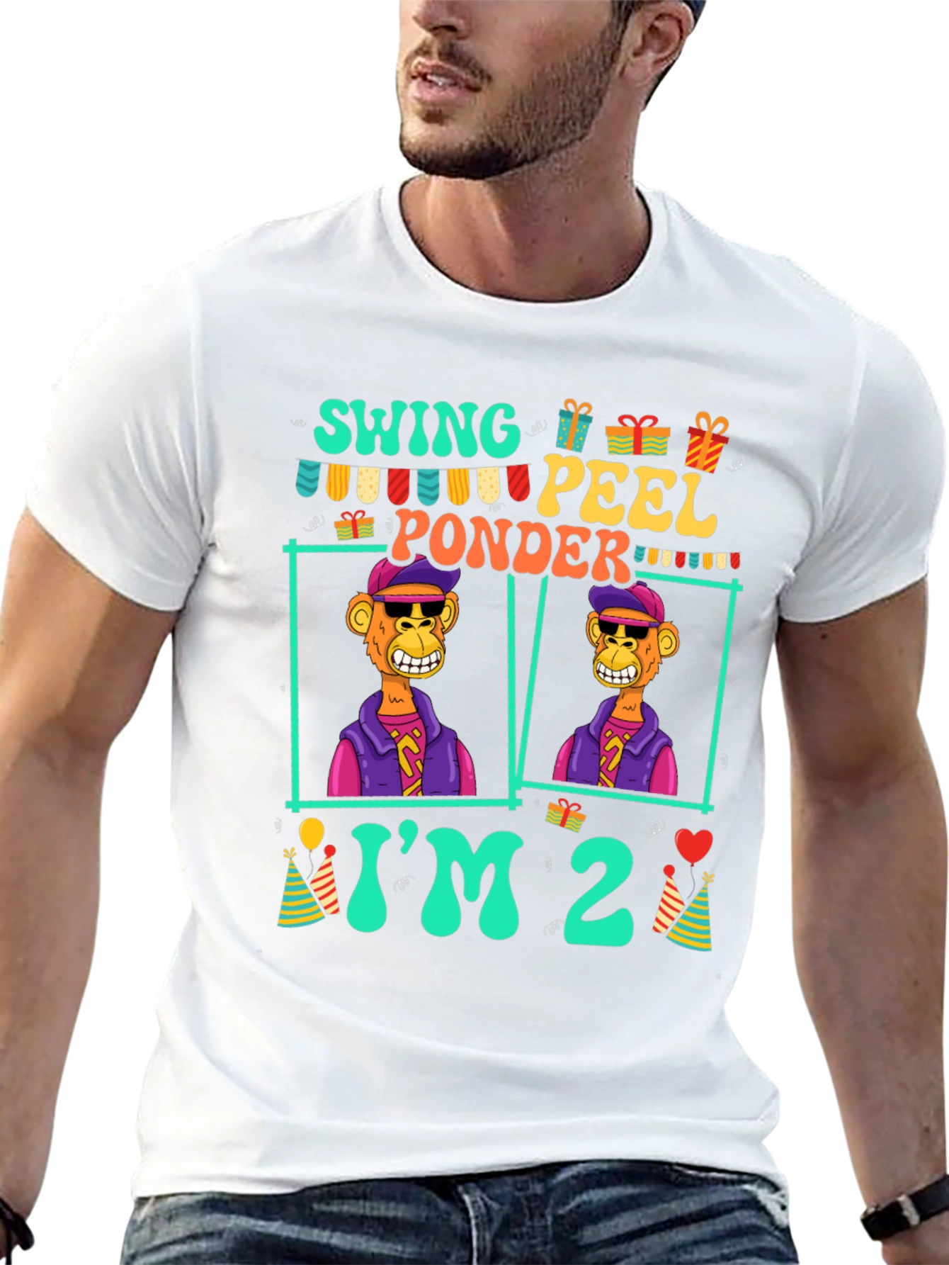 Birthday Monkey T-Shirt - Im 2!