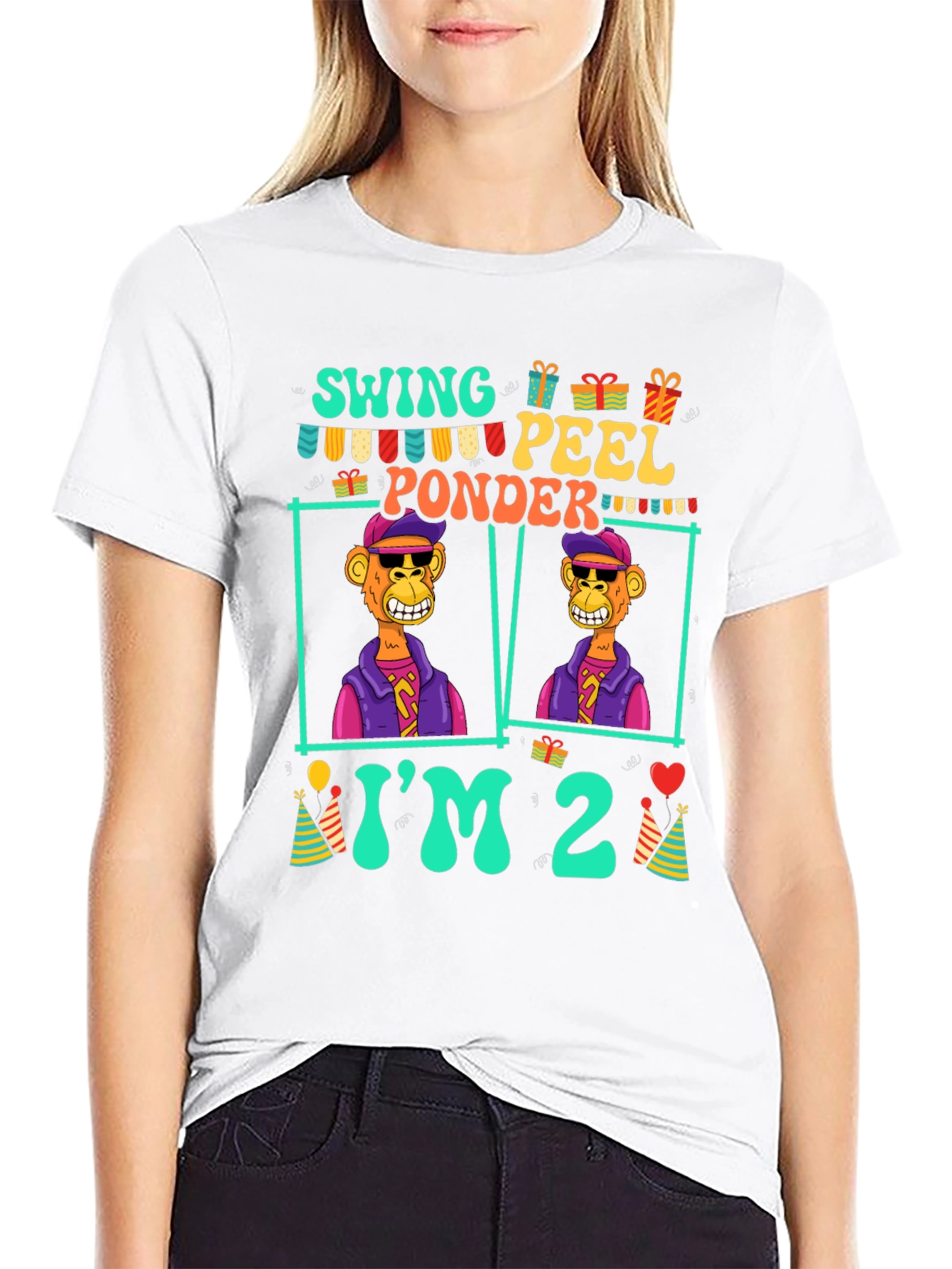 Birthday Monkey T-Shirt - Im 2!