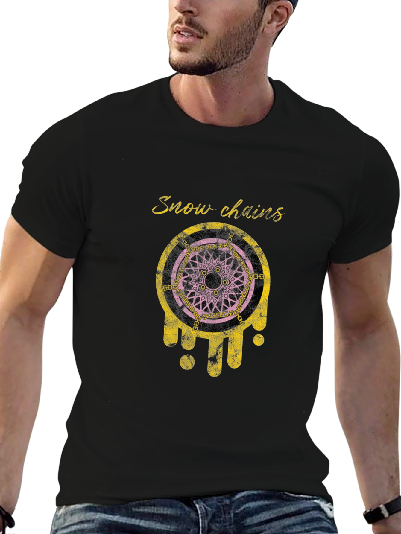 Snow Chains Graphic T-Shirt - Black