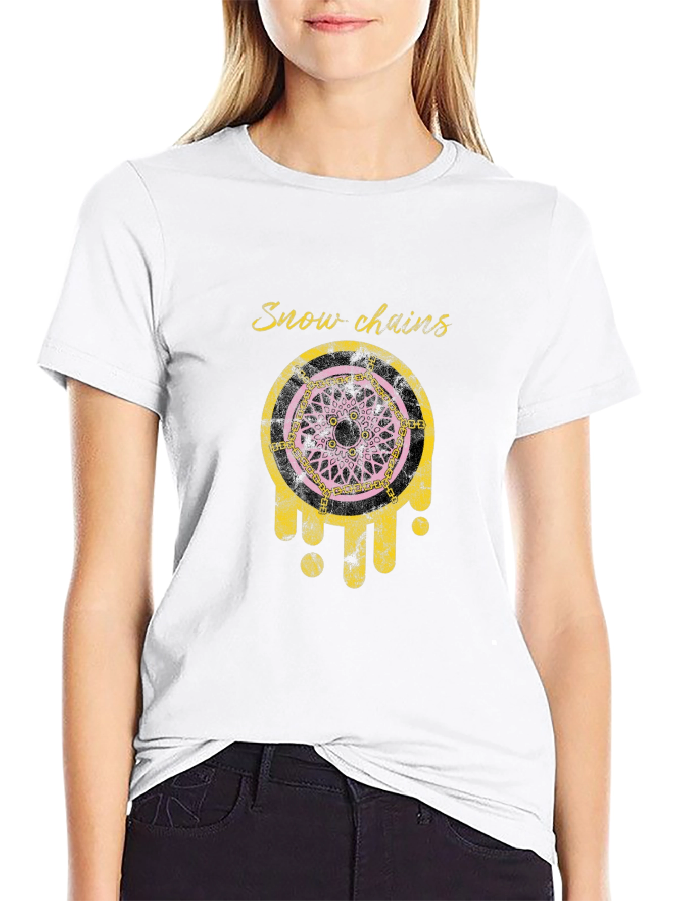 Snow Chains Graphic T-Shirt - Black