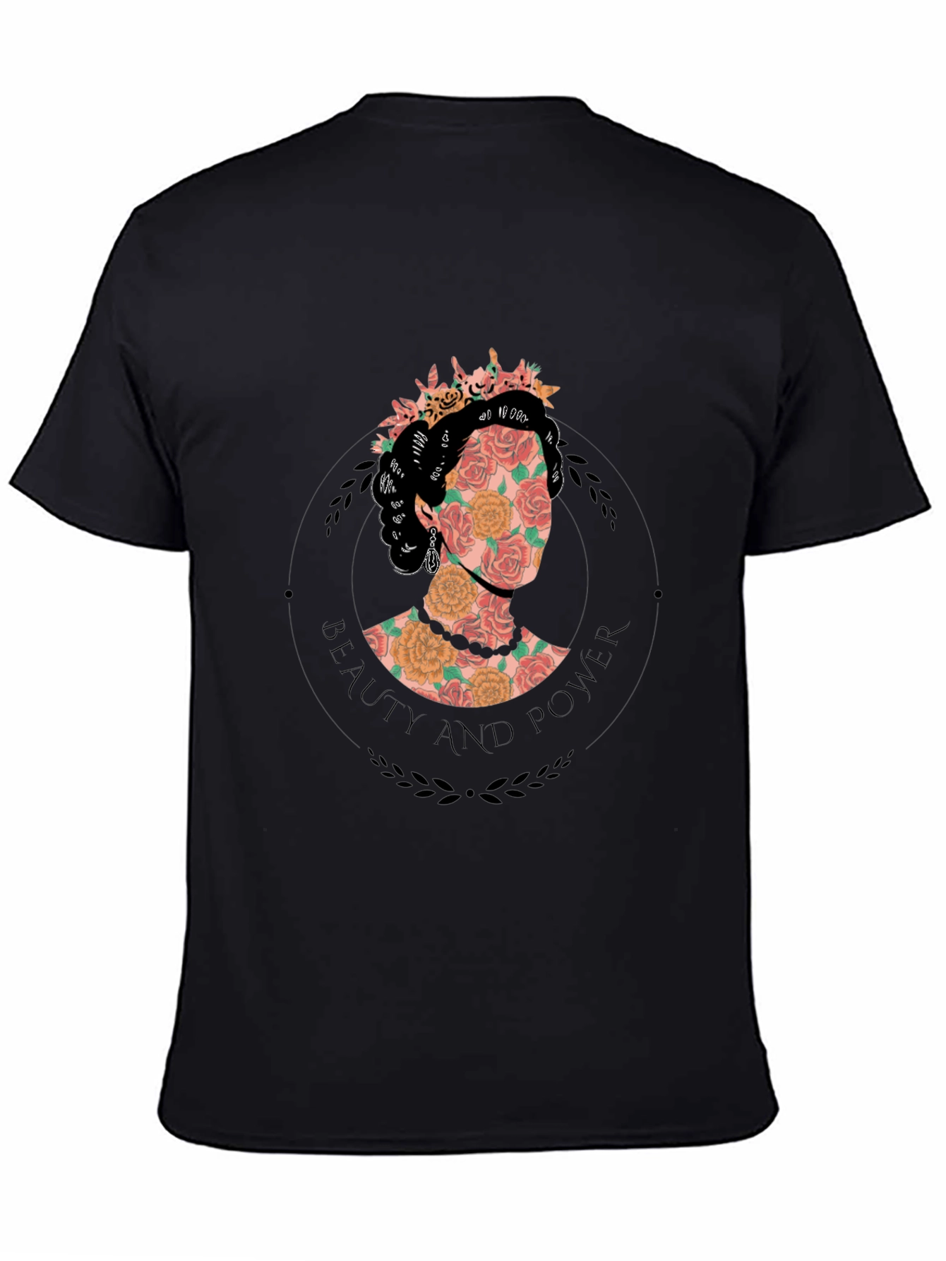 Floral Beauty and Power Graphic Tee - Black