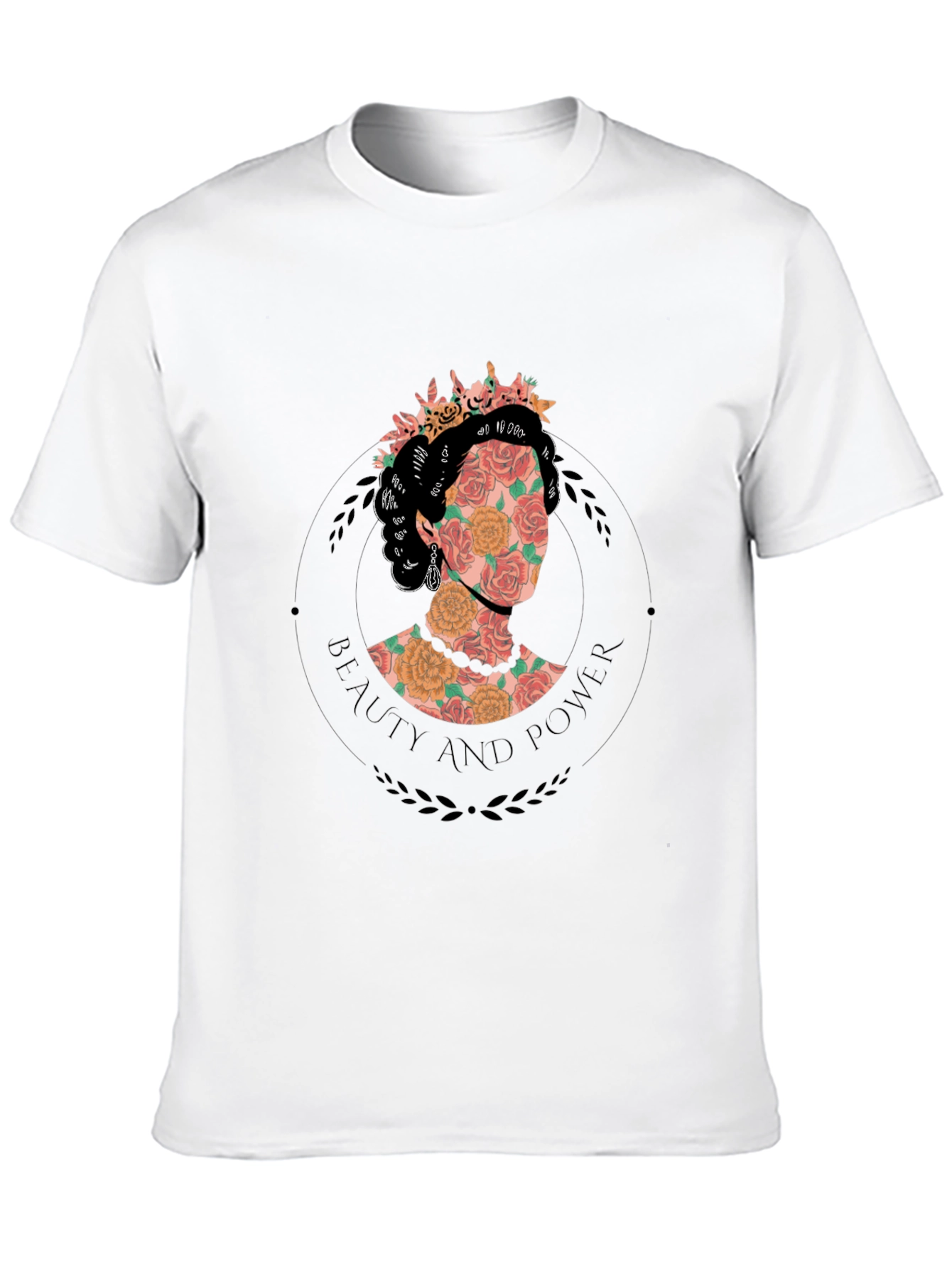 Floral Beauty and Power Graphic Tee - Black