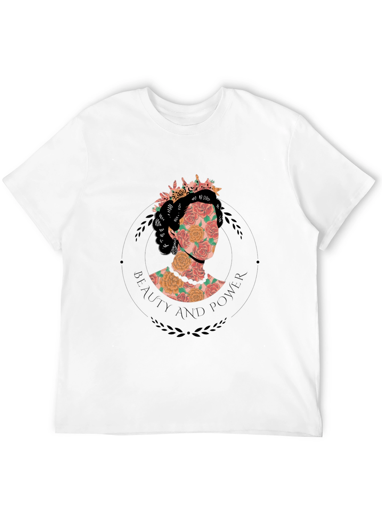 Floral Beauty and Power Graphic Tee - Black
