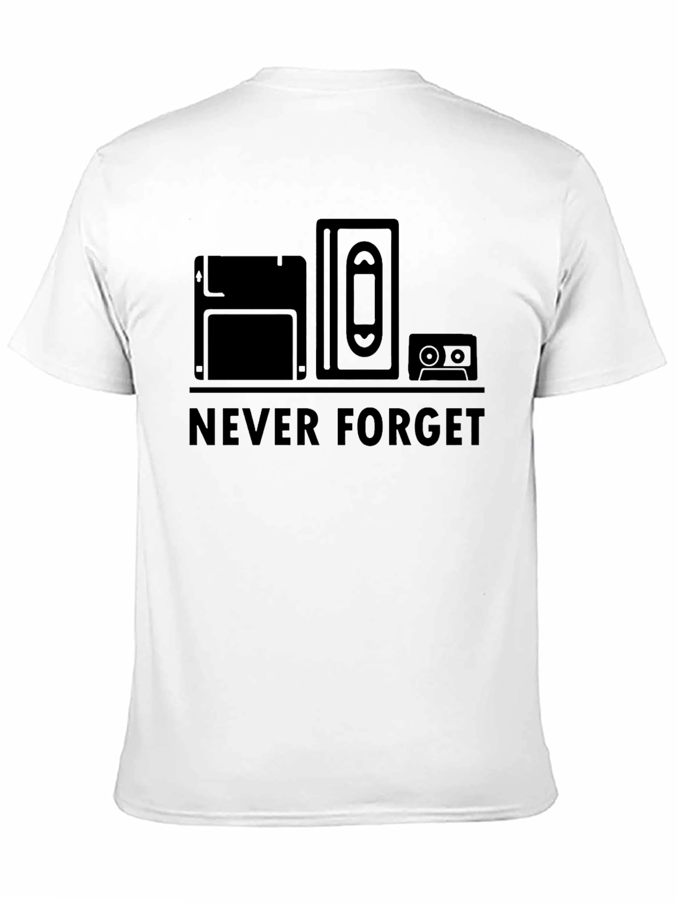 Never Forget Retro Tech Black T-Shirt