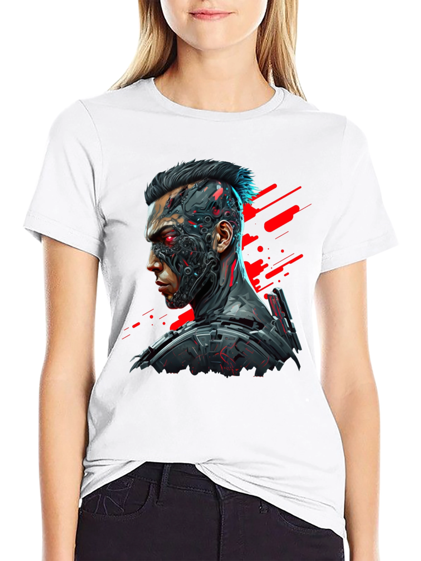 Cyberpunk Style Graphic T-Shirt for Men