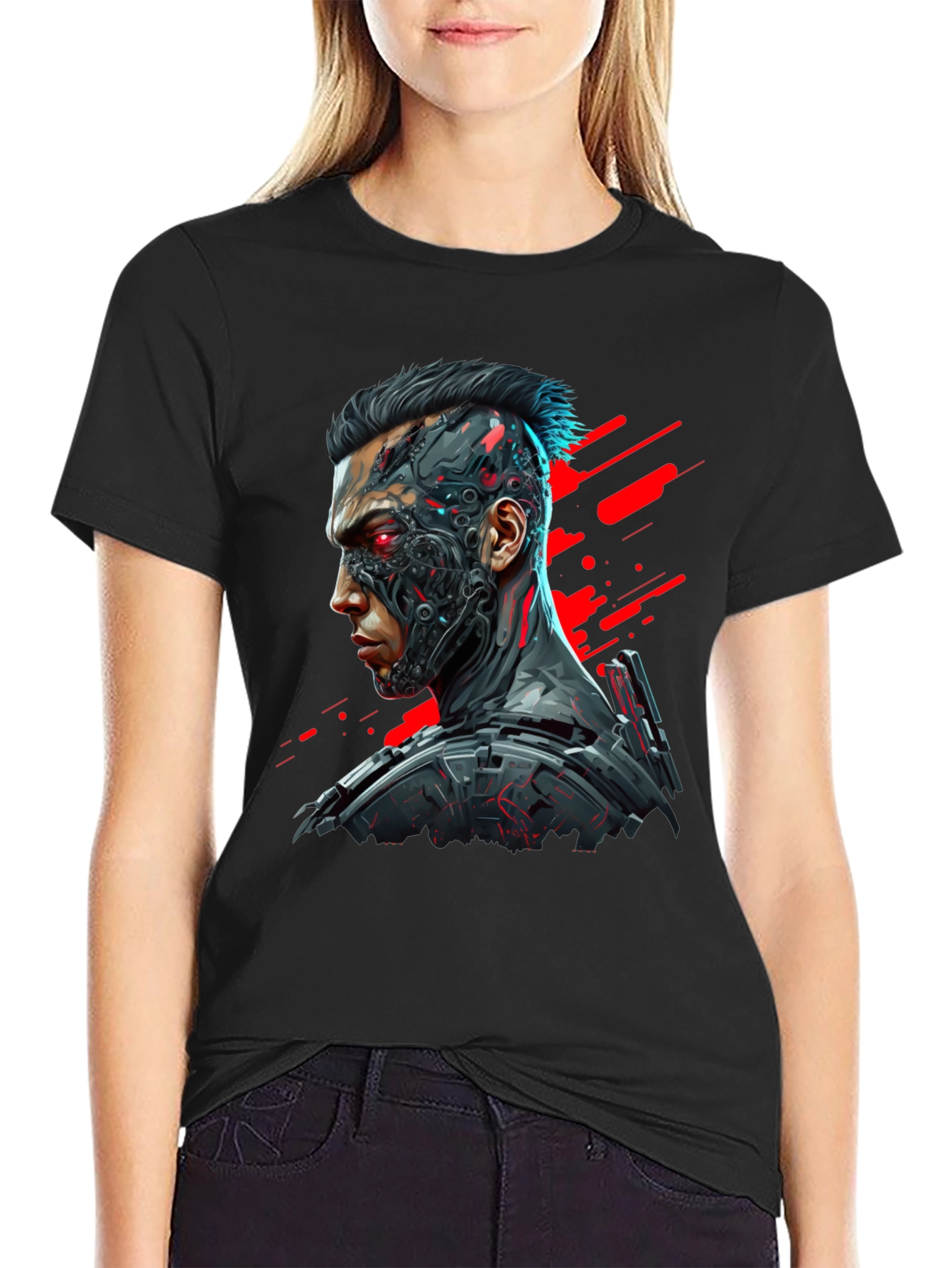 Cyberpunk Style Graphic T-Shirt for Men