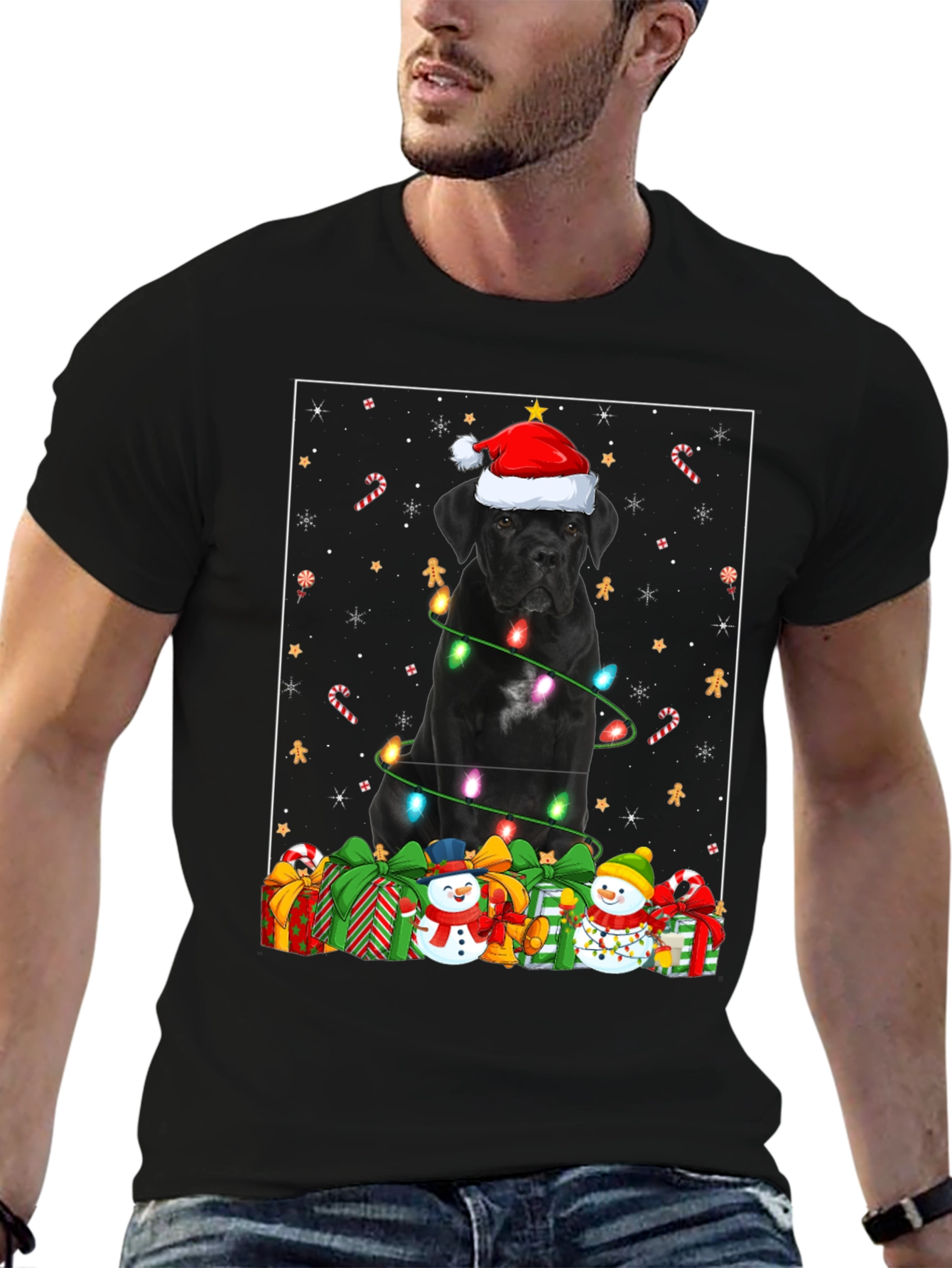 Festive Cane Corso Christmas T-Shirt