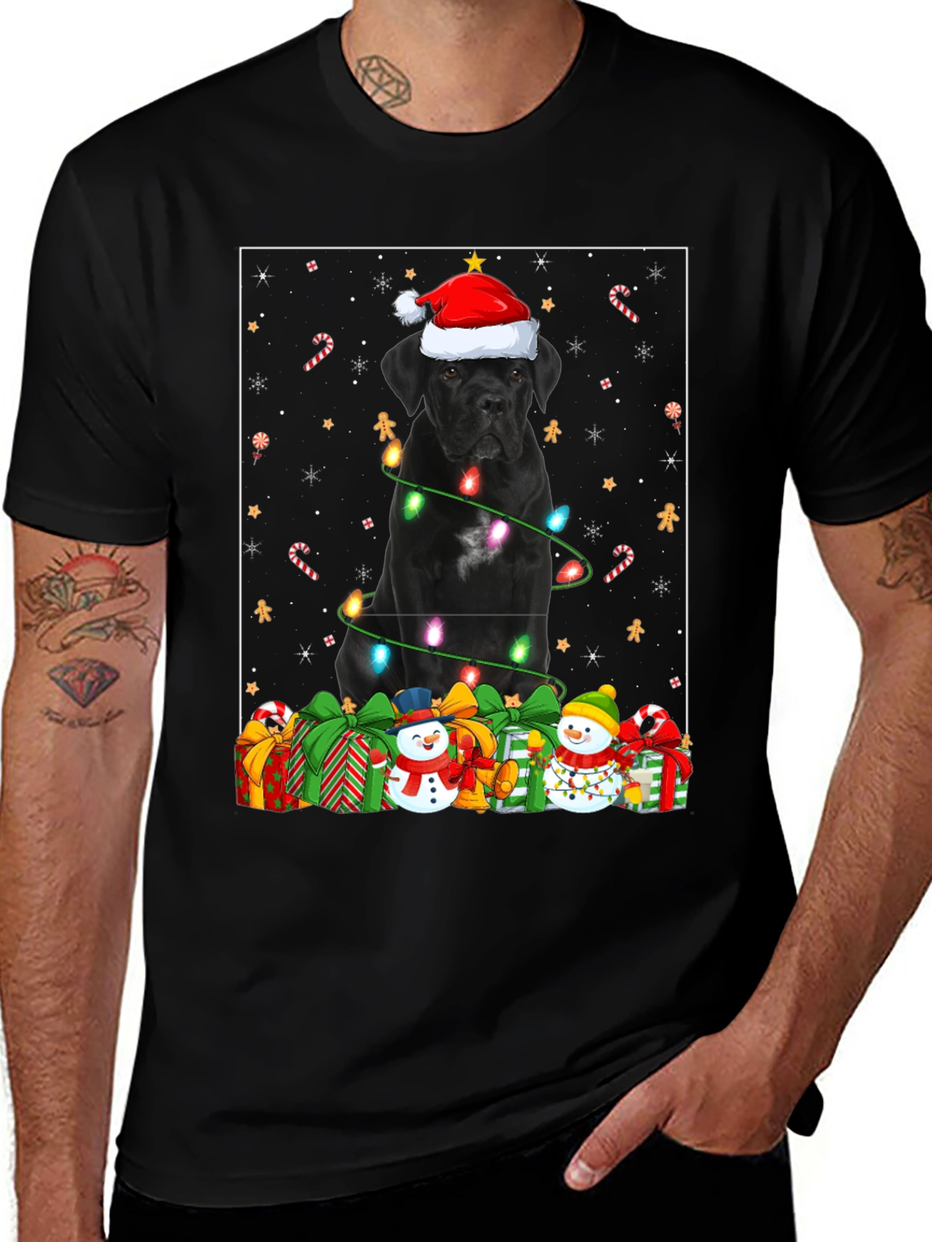Festive Cane Corso Christmas T-Shirt