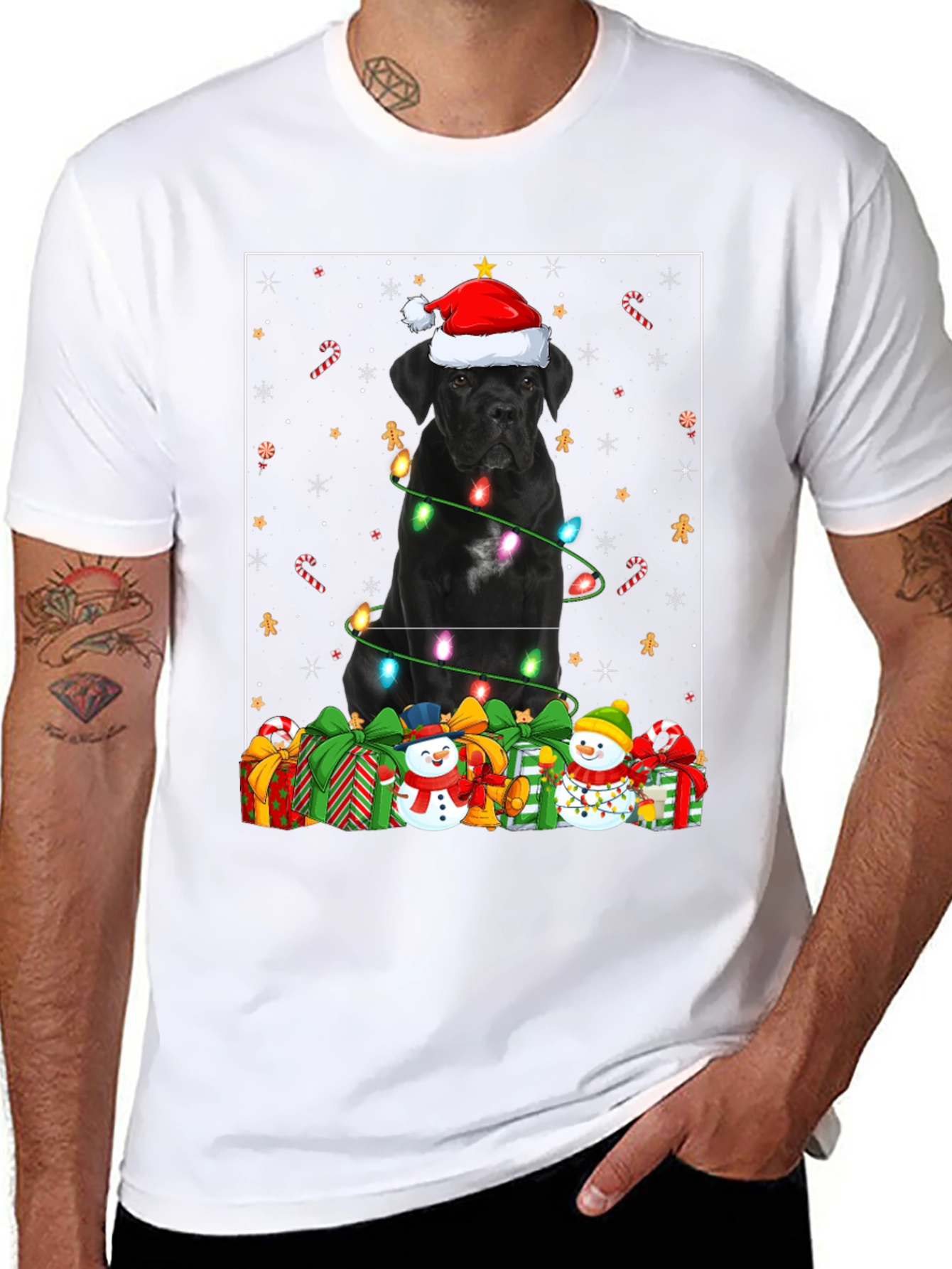 Festive Cane Corso Christmas T-Shirt