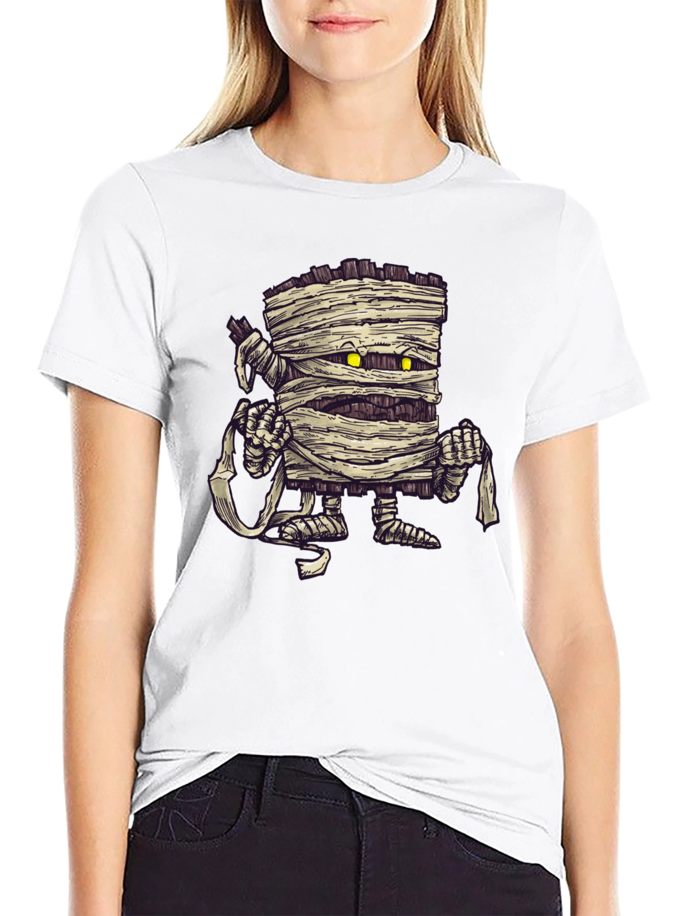 Mummy Graphic Print Black T-Shirt