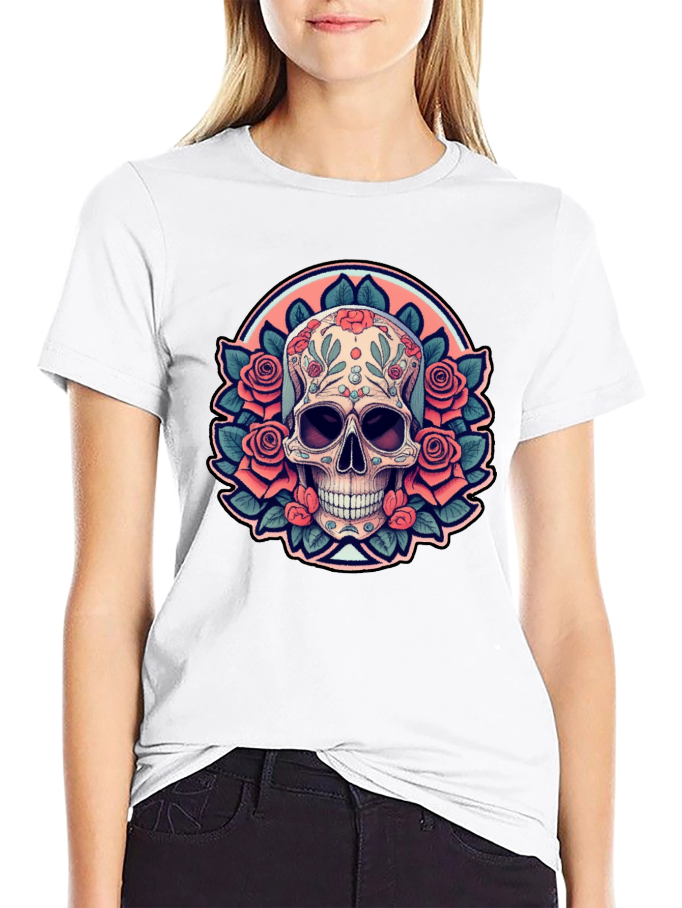 Sugar Skull Rose Black T-Shirt