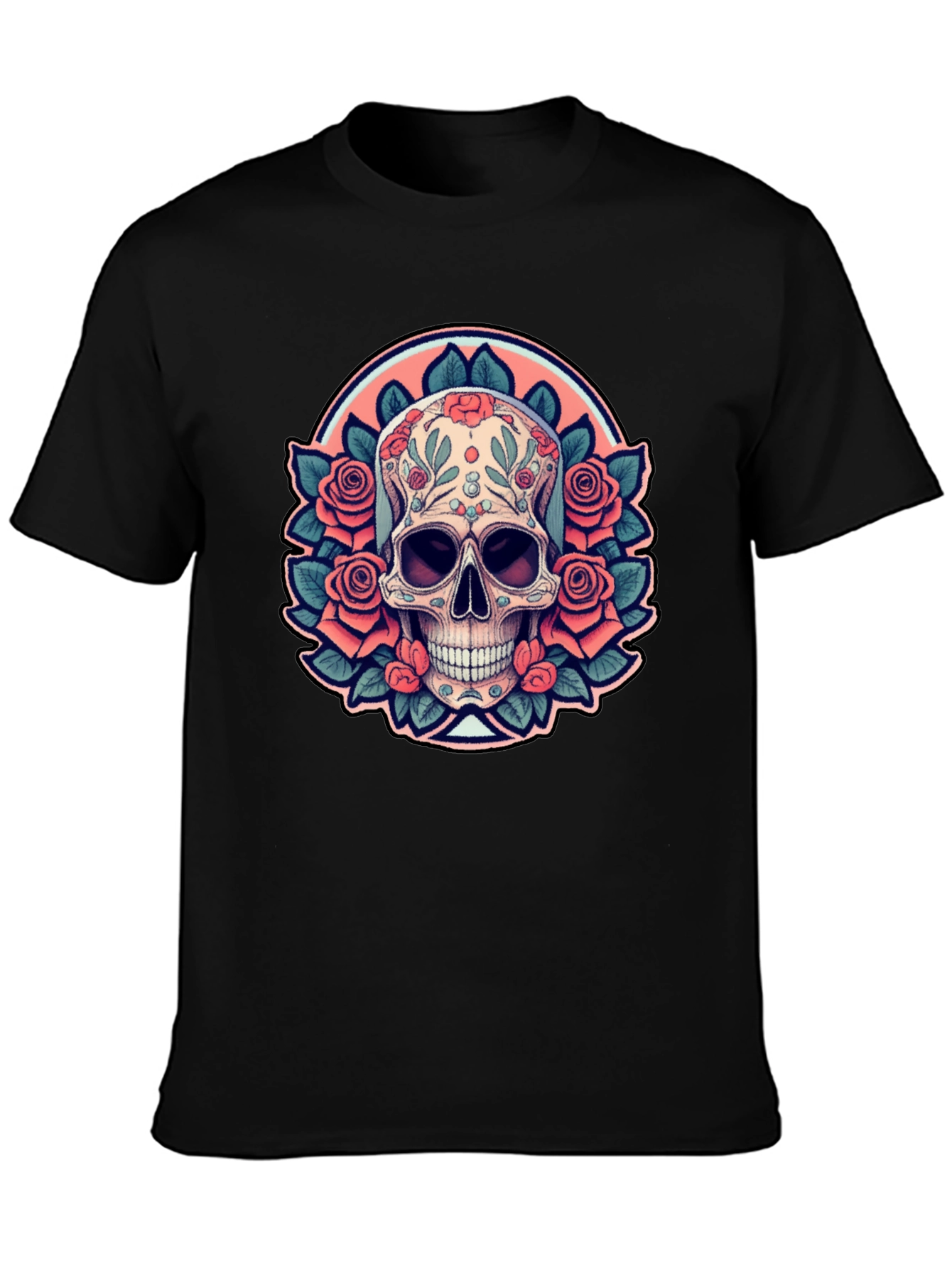 Sugar Skull Rose Black T-Shirt
