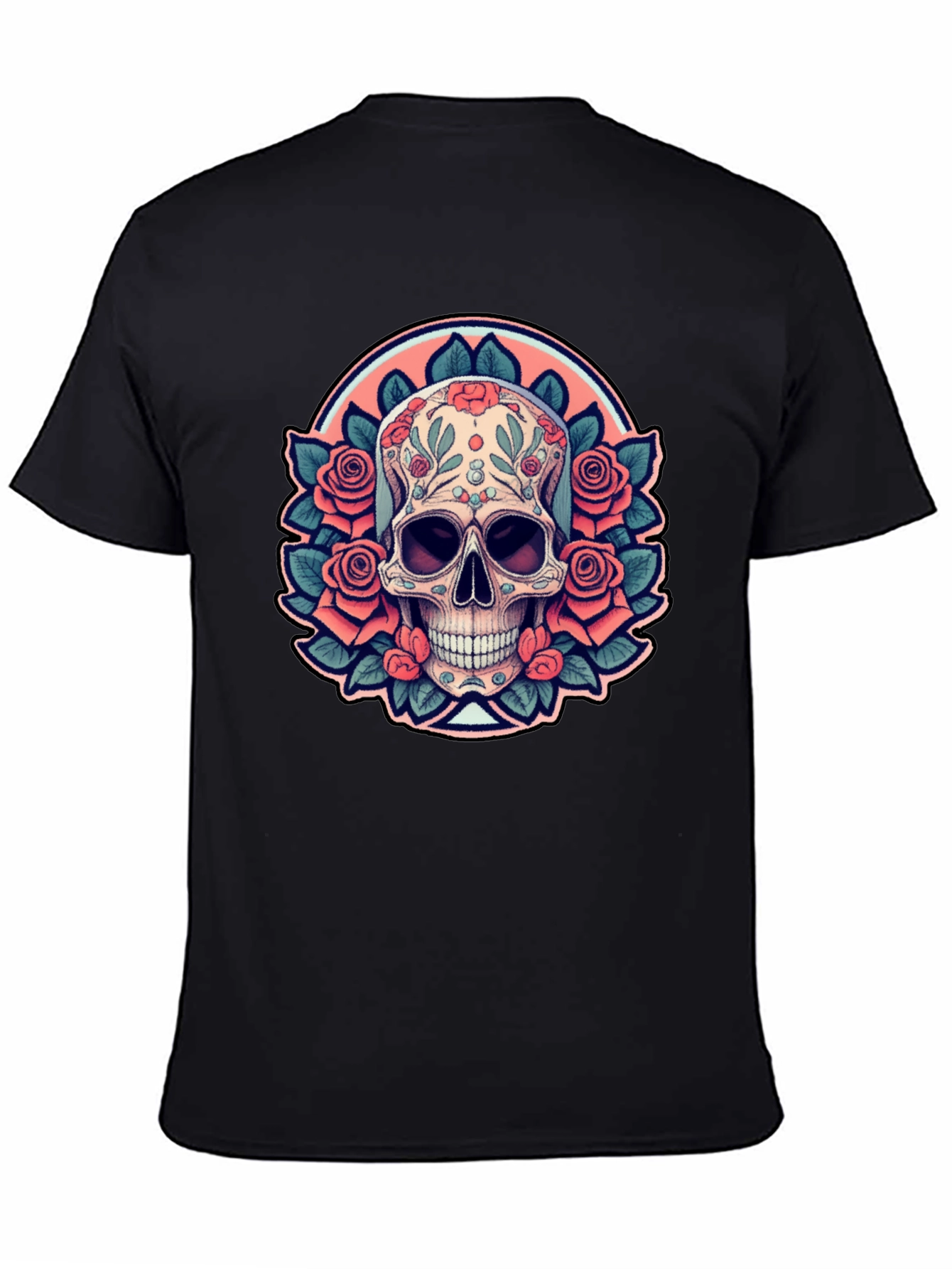 Sugar Skull Rose Black T-Shirt