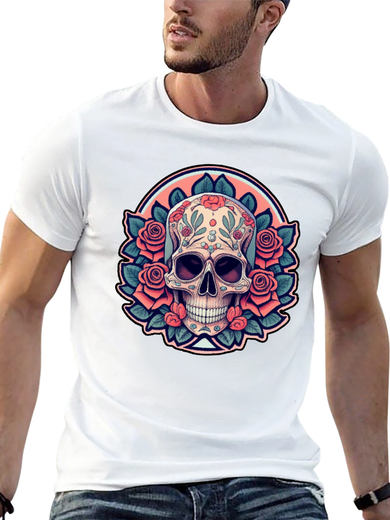 Sugar Skull Rose Black T-Shirt
