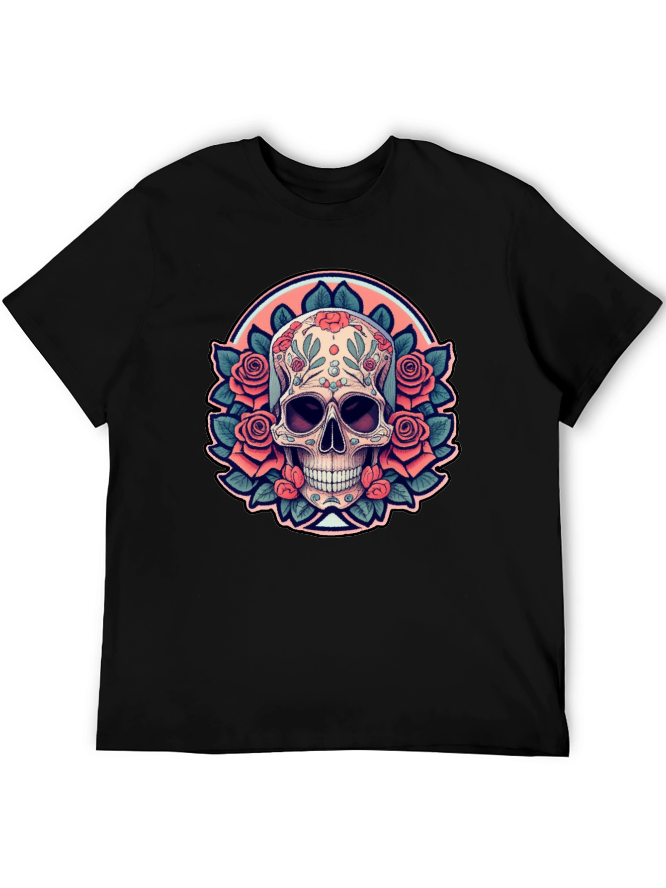 Sugar Skull Rose Black T-Shirt