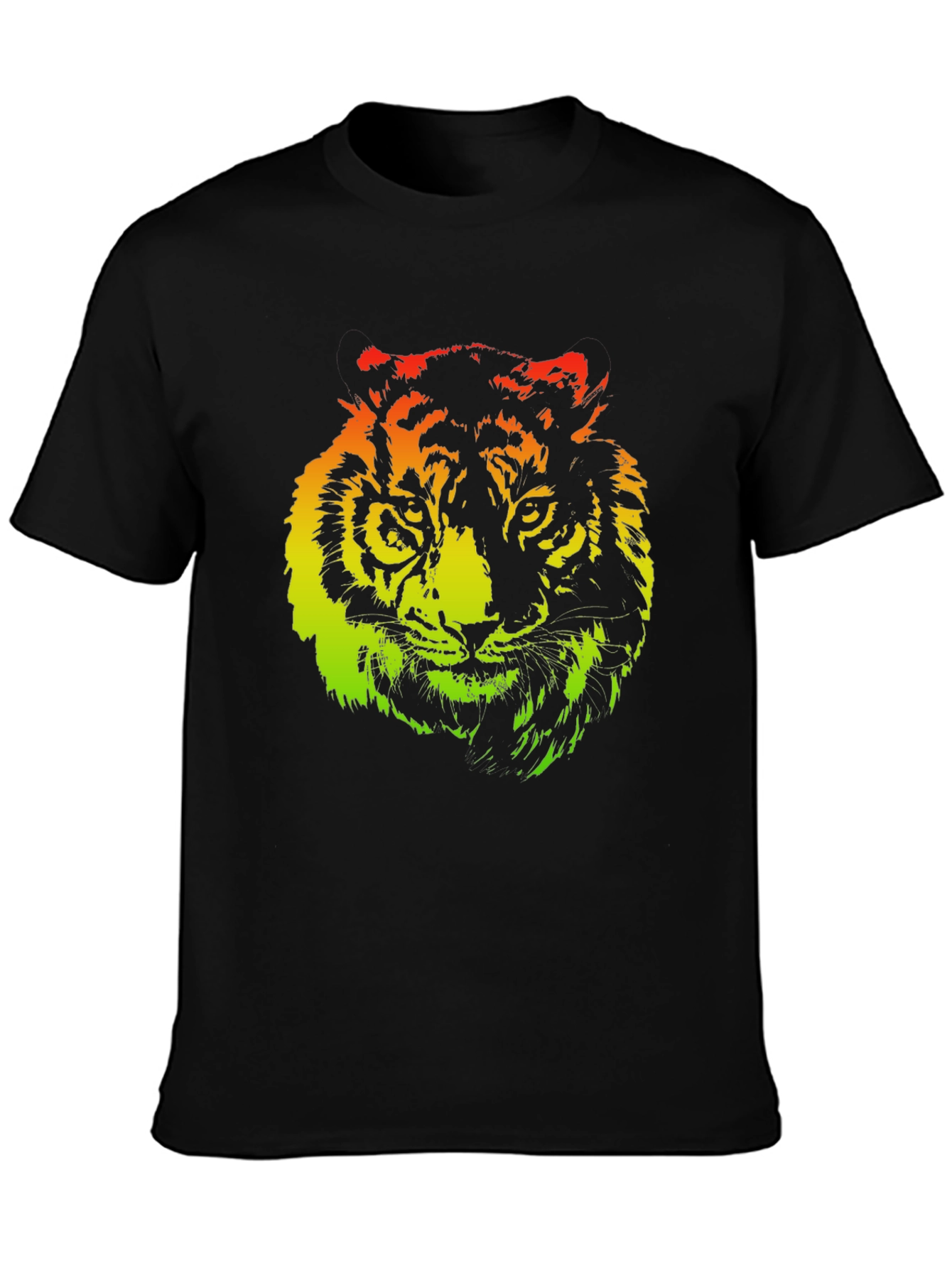 Rasta Tiger Graphic Black T-Shirt