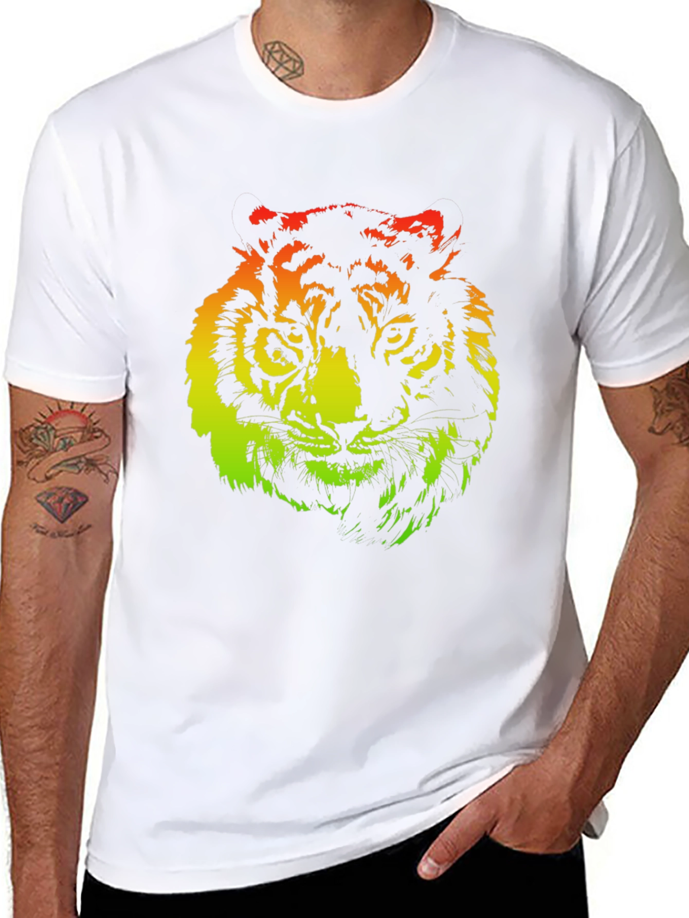 Rasta Tiger Graphic Black T-Shirt
