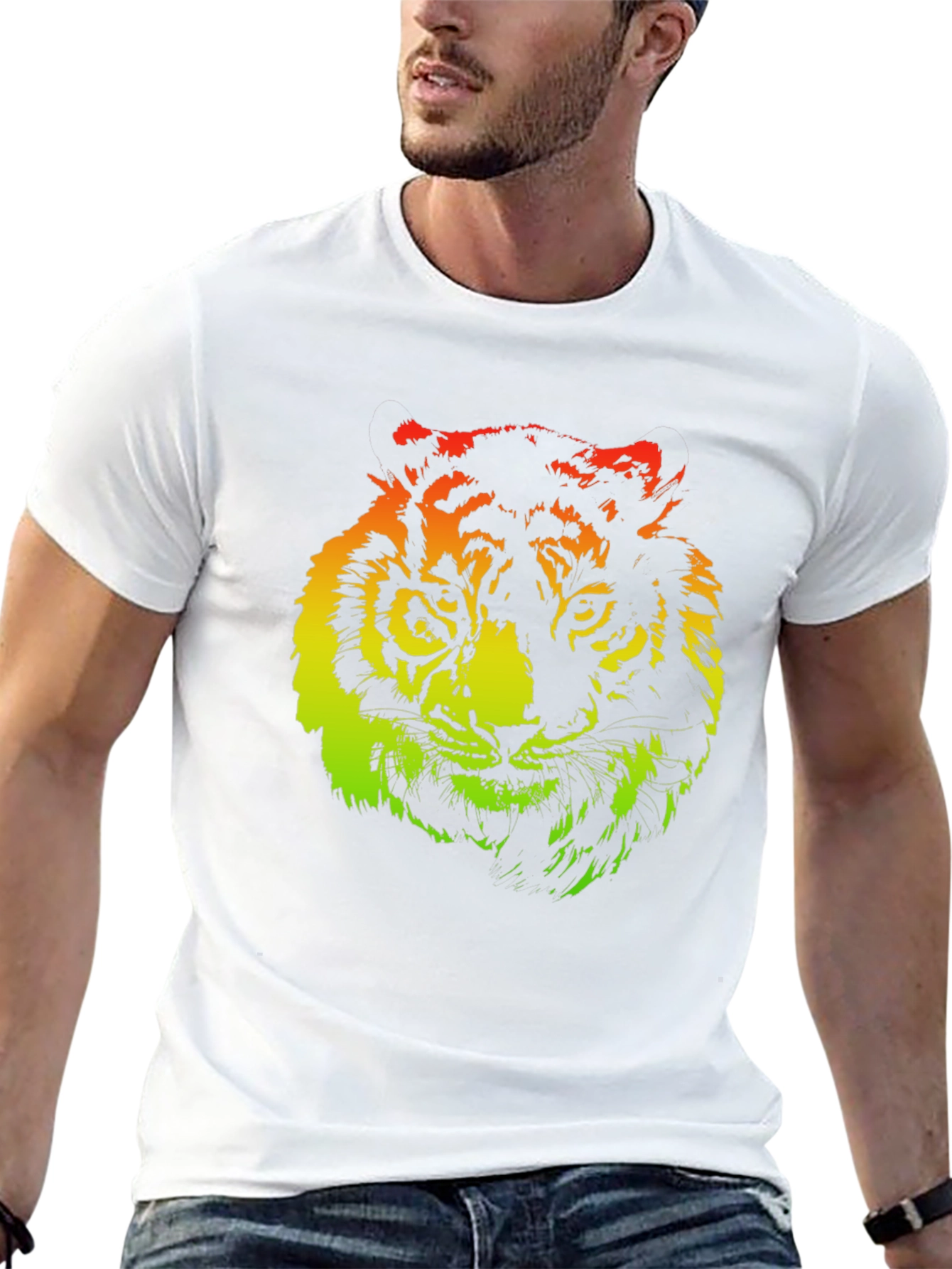 Rasta Tiger Graphic Black T-Shirt