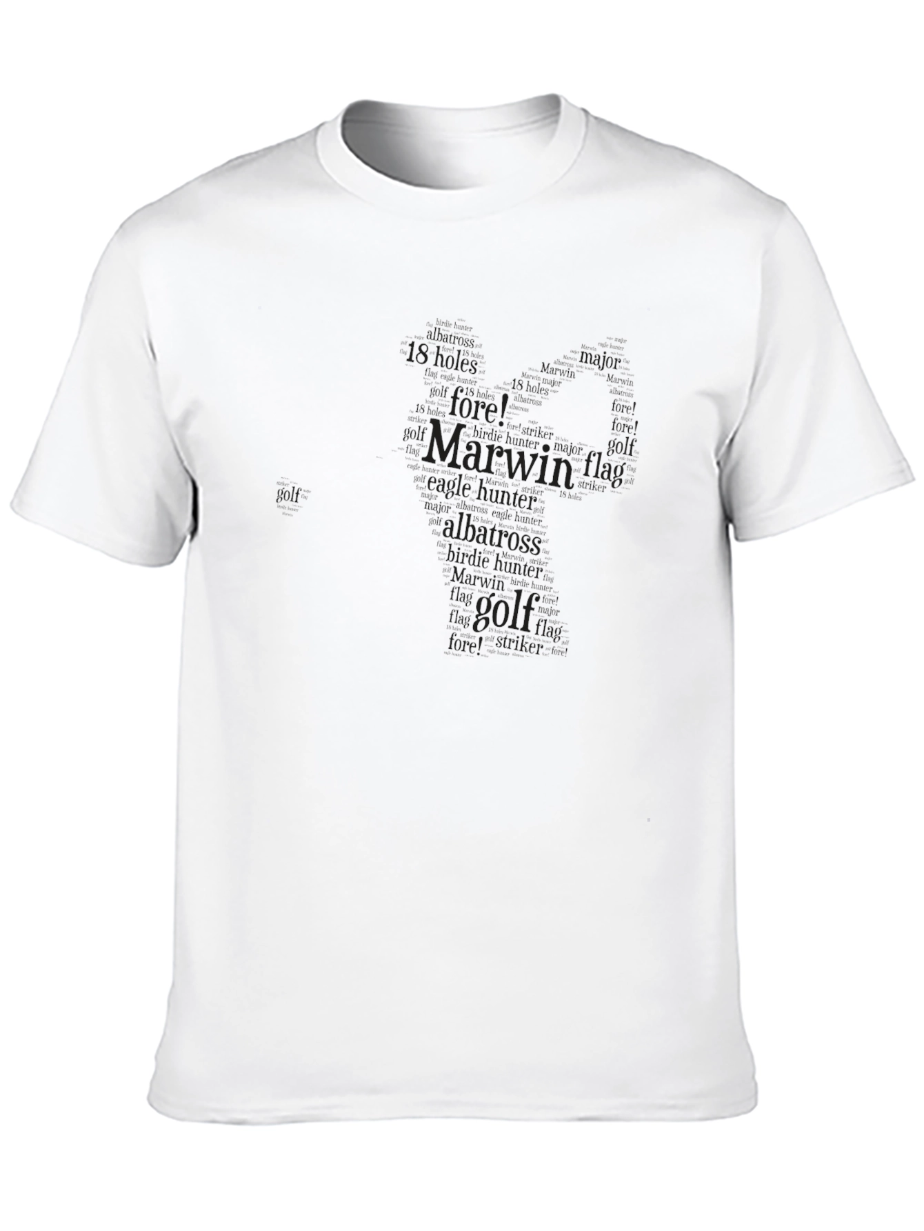 Mens Black Golf Themed Word Art T-Shirt
