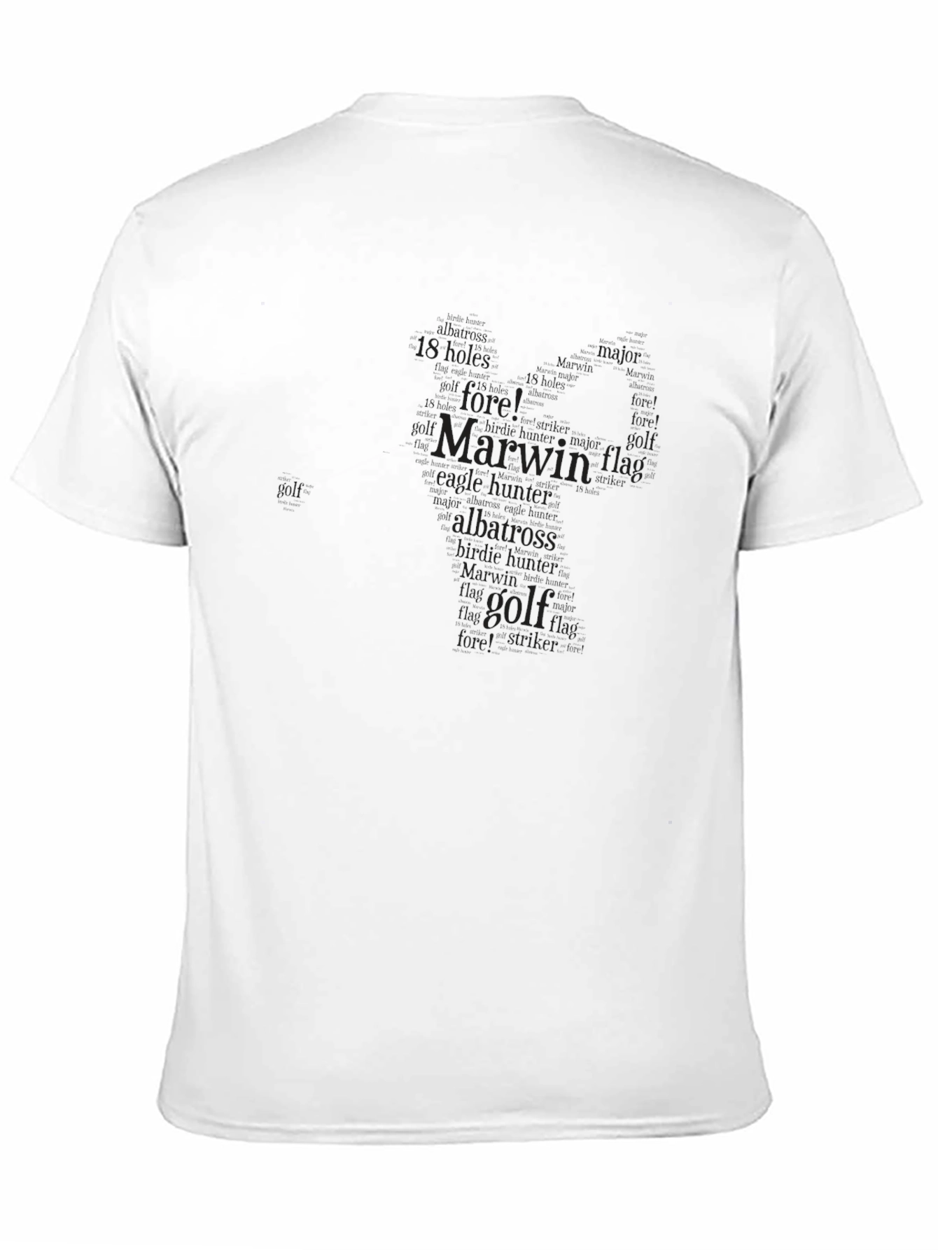Mens Black Golf Themed Word Art T-Shirt