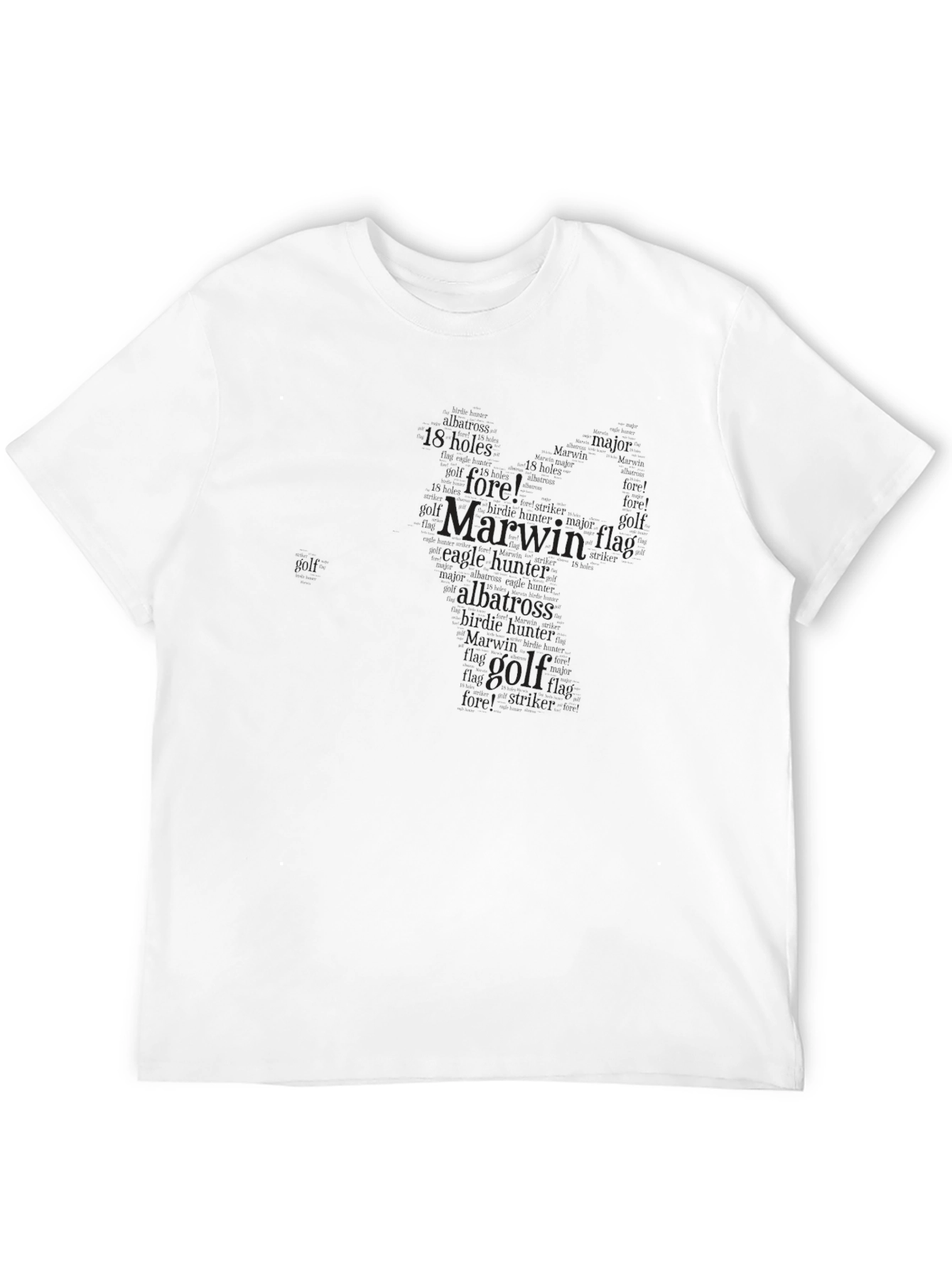 Mens Black Golf Themed Word Art T-Shirt