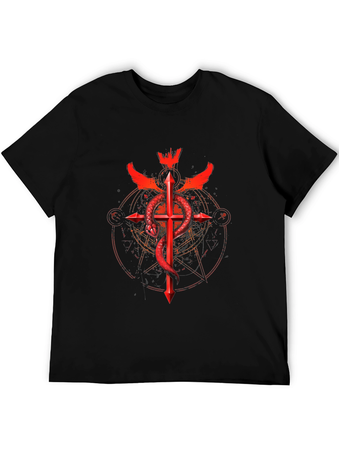 Serpent Cross Graphic Tee - Dark Design