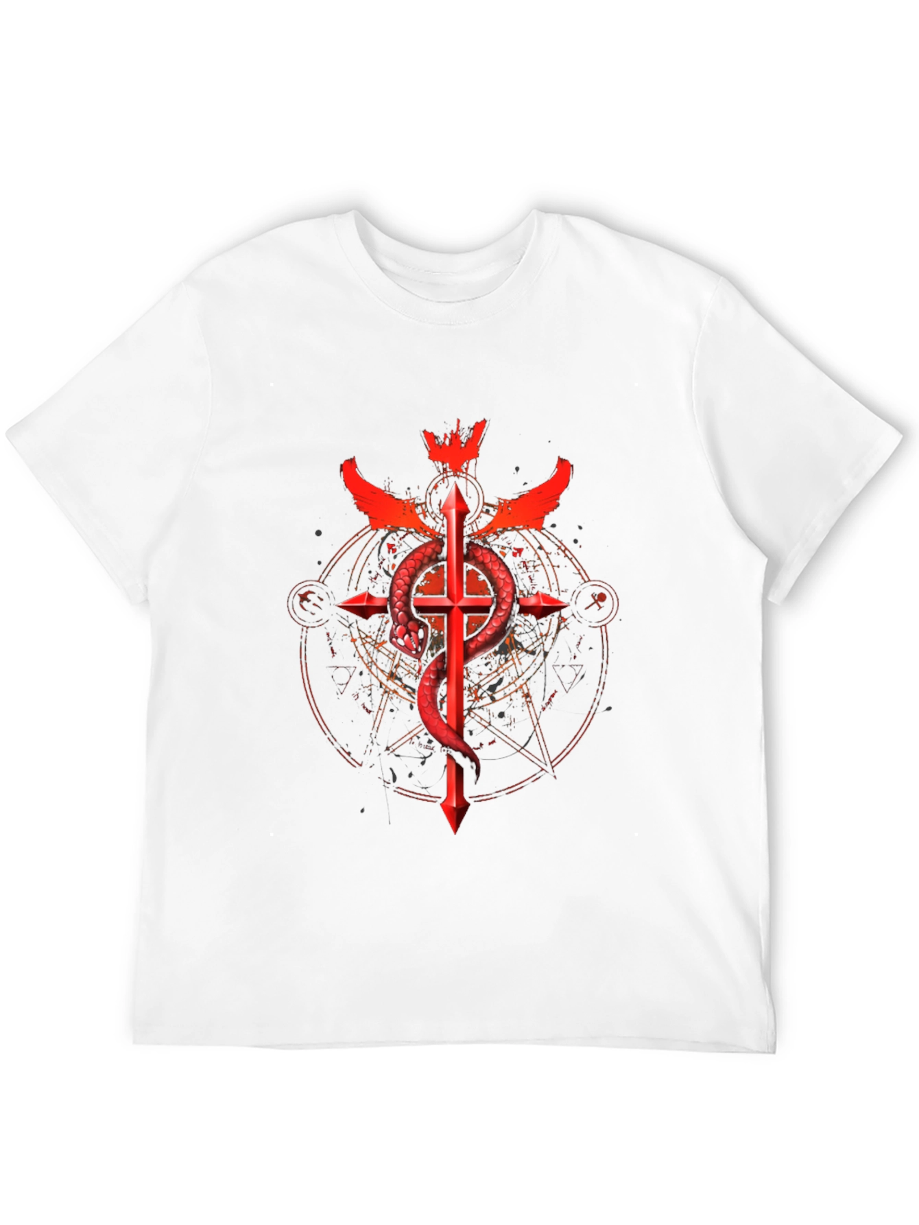 Serpent Cross Graphic Tee - Dark Design