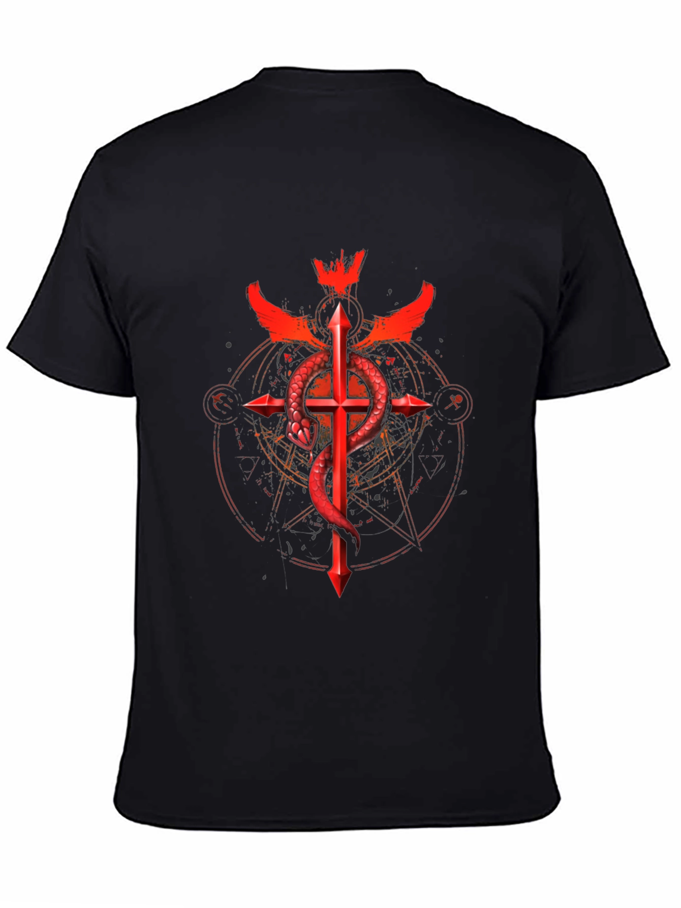 Serpent Cross Graphic Tee - Dark Design