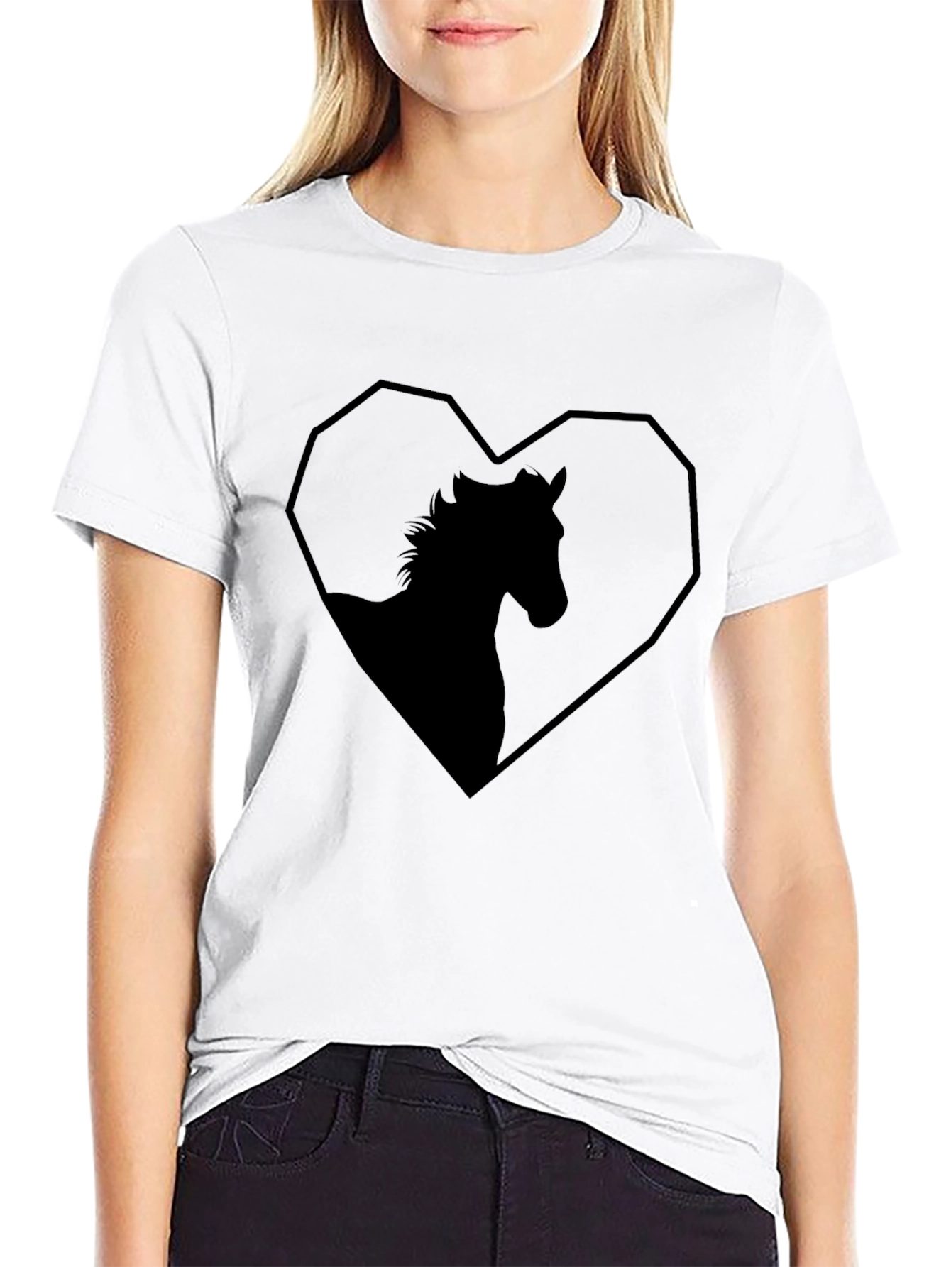 Horse Heart Graphic T-Shirt - Black