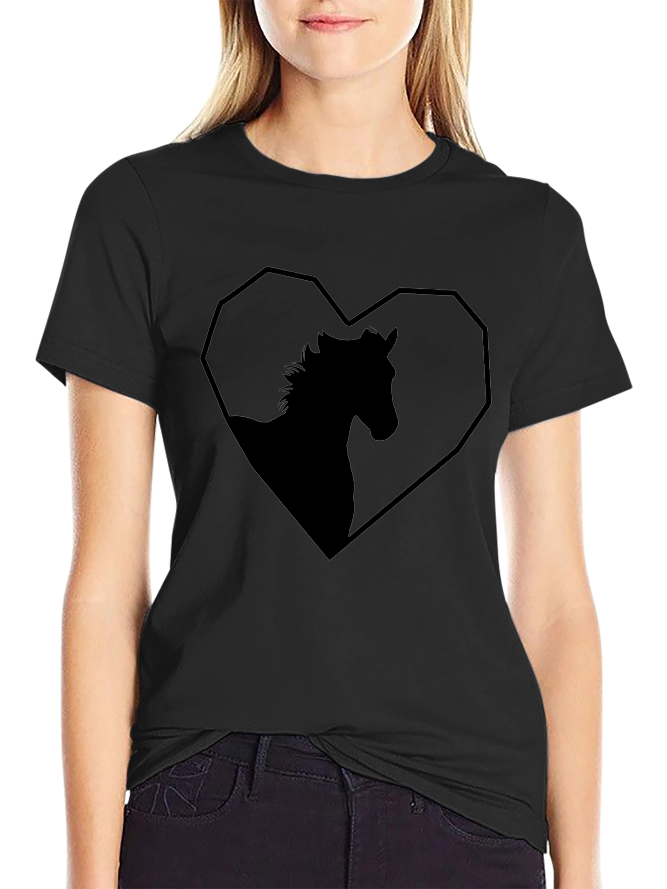 Horse Heart Graphic T-Shirt - Black