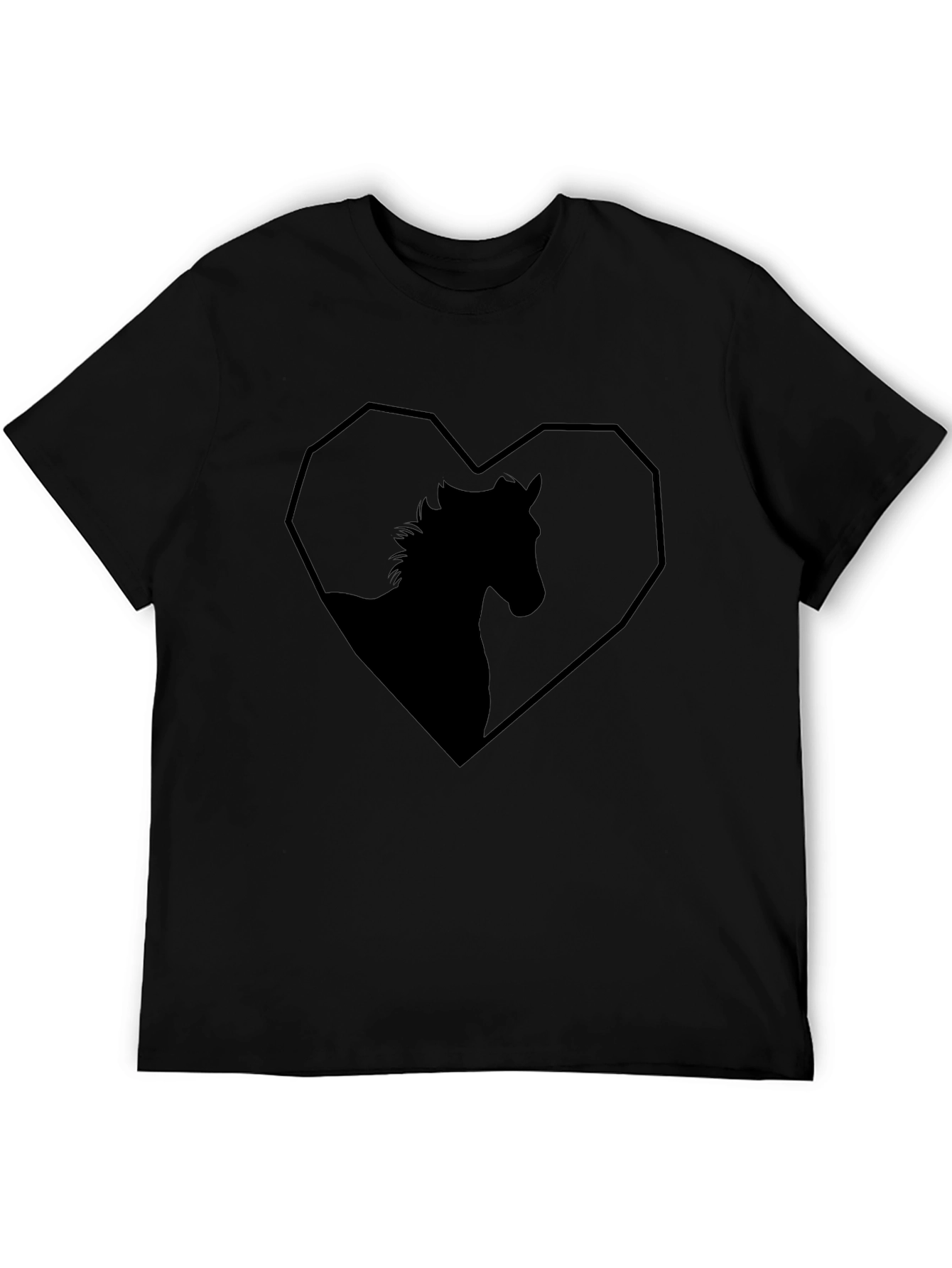 Horse Heart Graphic T-Shirt - Black