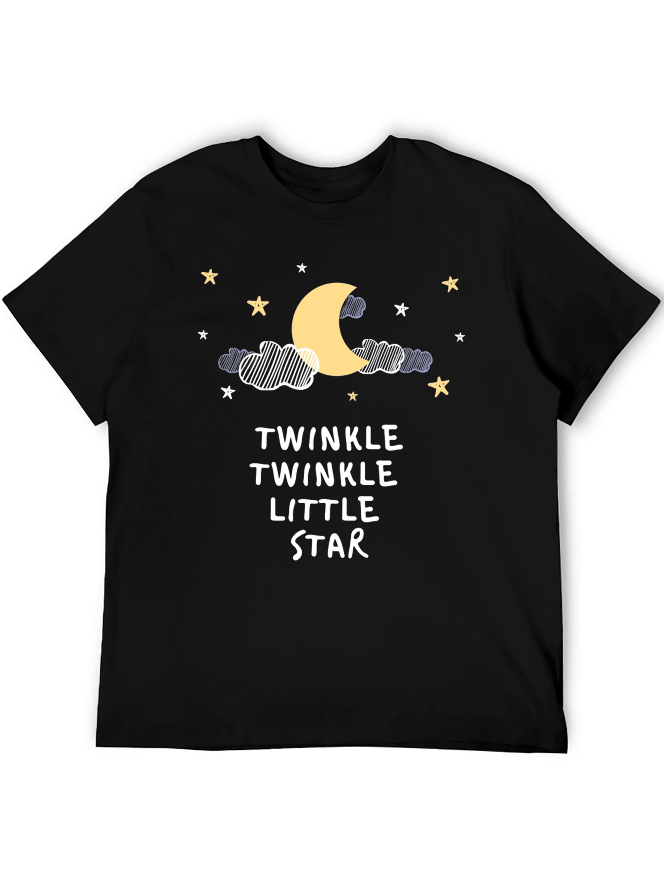 Twinkle Star Graphic Tee - Black Cotton T-Shirt
