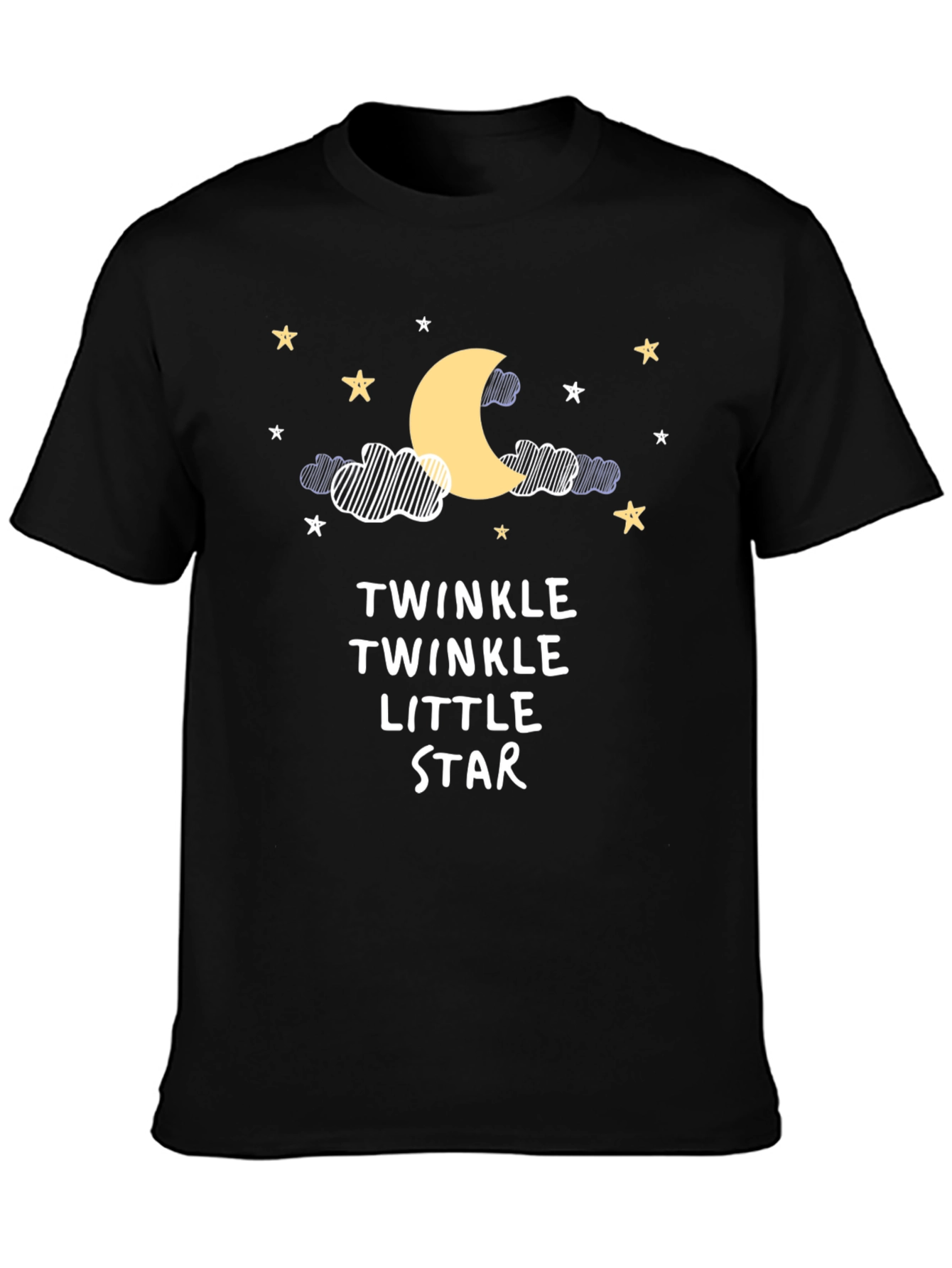 Twinkle Star Graphic Tee - Black Cotton T-Shirt