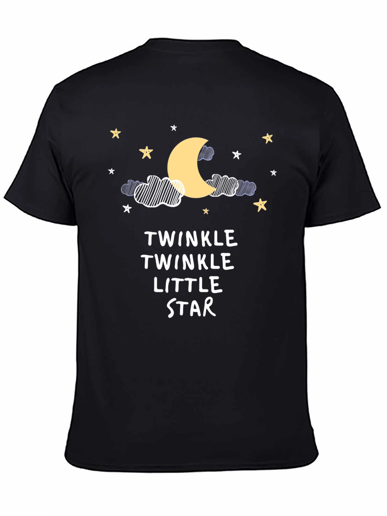 Twinkle Star Graphic Tee - Black Cotton T-Shirt