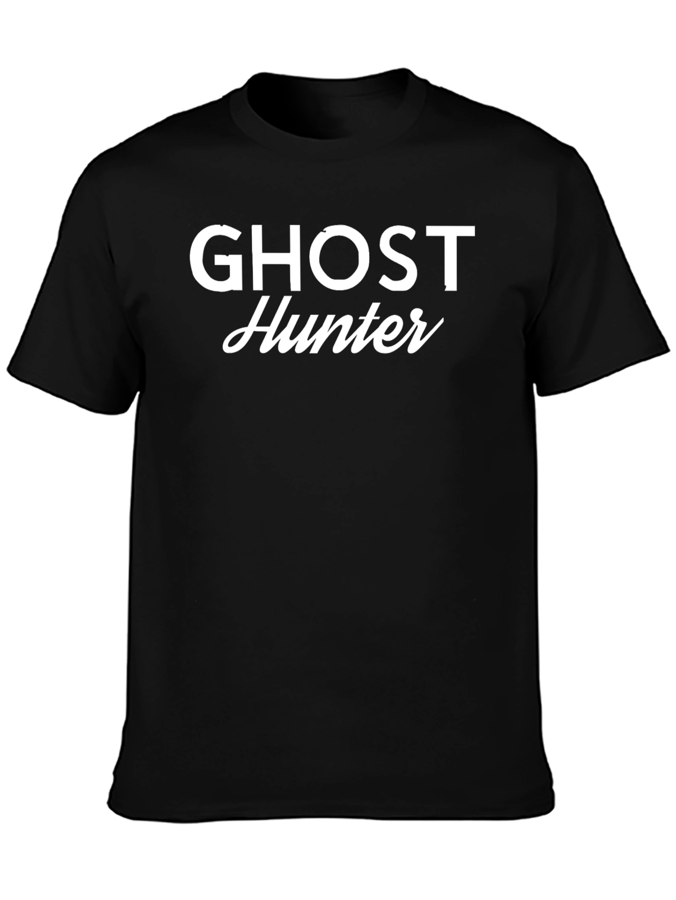 Ghost Hunter Graphic Tee - Black Cotton T-Shirt